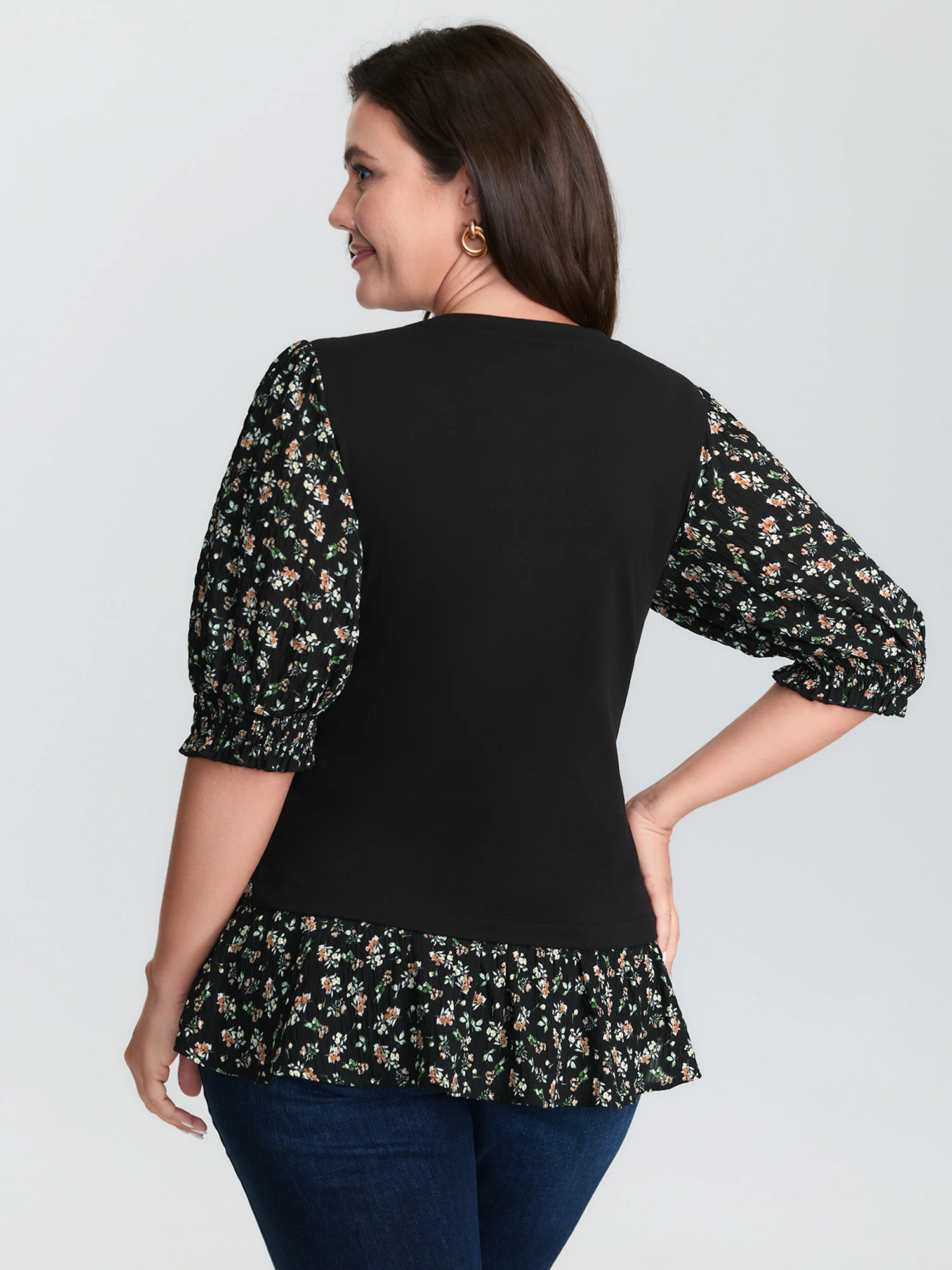2-in-1 Floral Print Knit Top - Image 5
