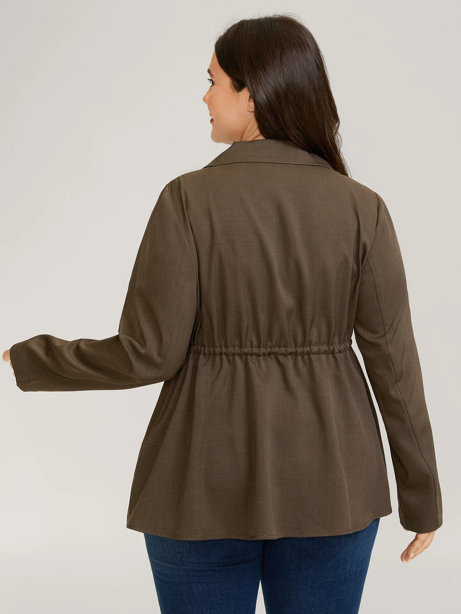 Adjustable Waistline Relaxed Fit Blazer - Image 4