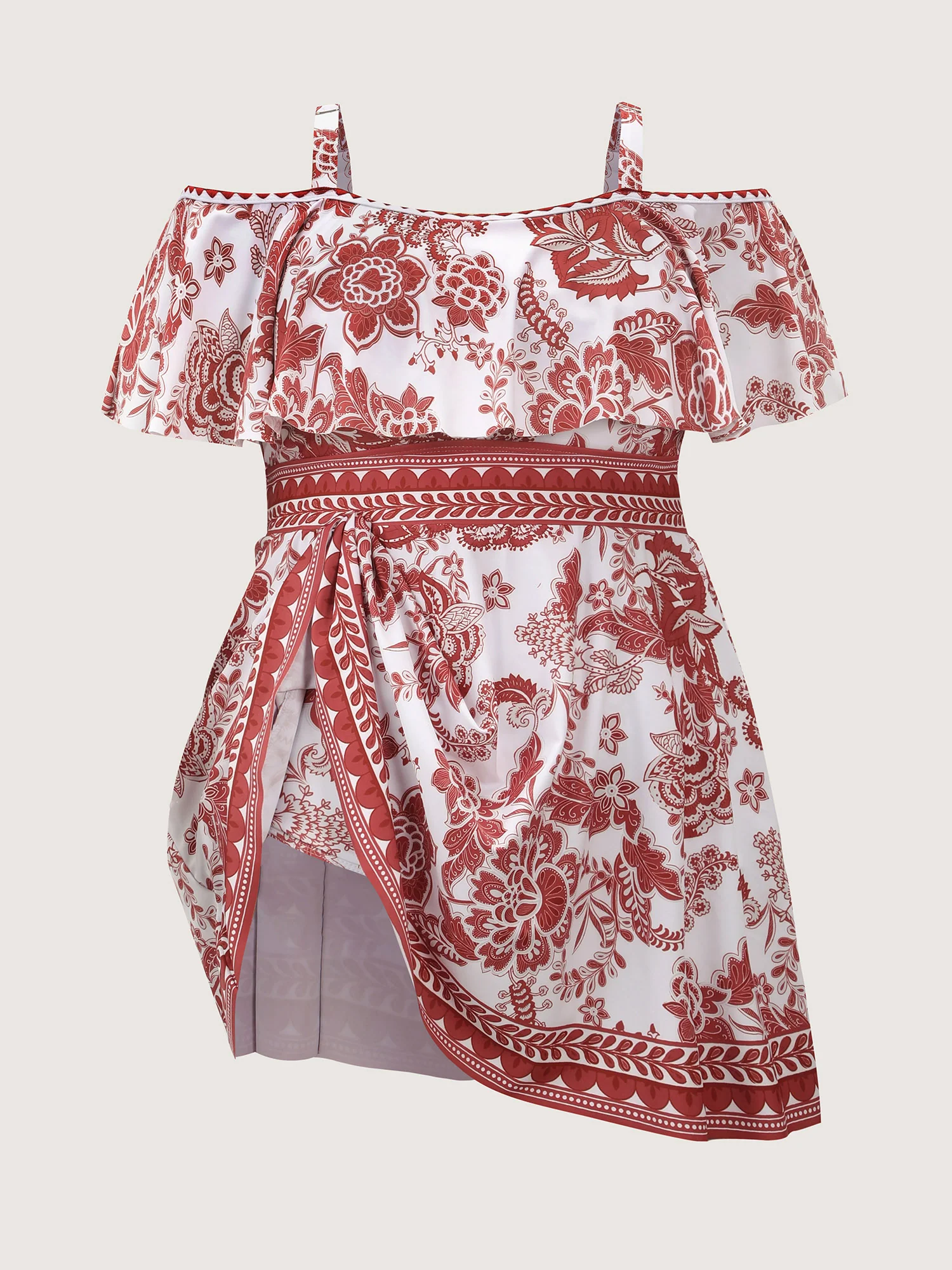 Anti-Float Tie Off-Shoulder Swim Dress - Image 9