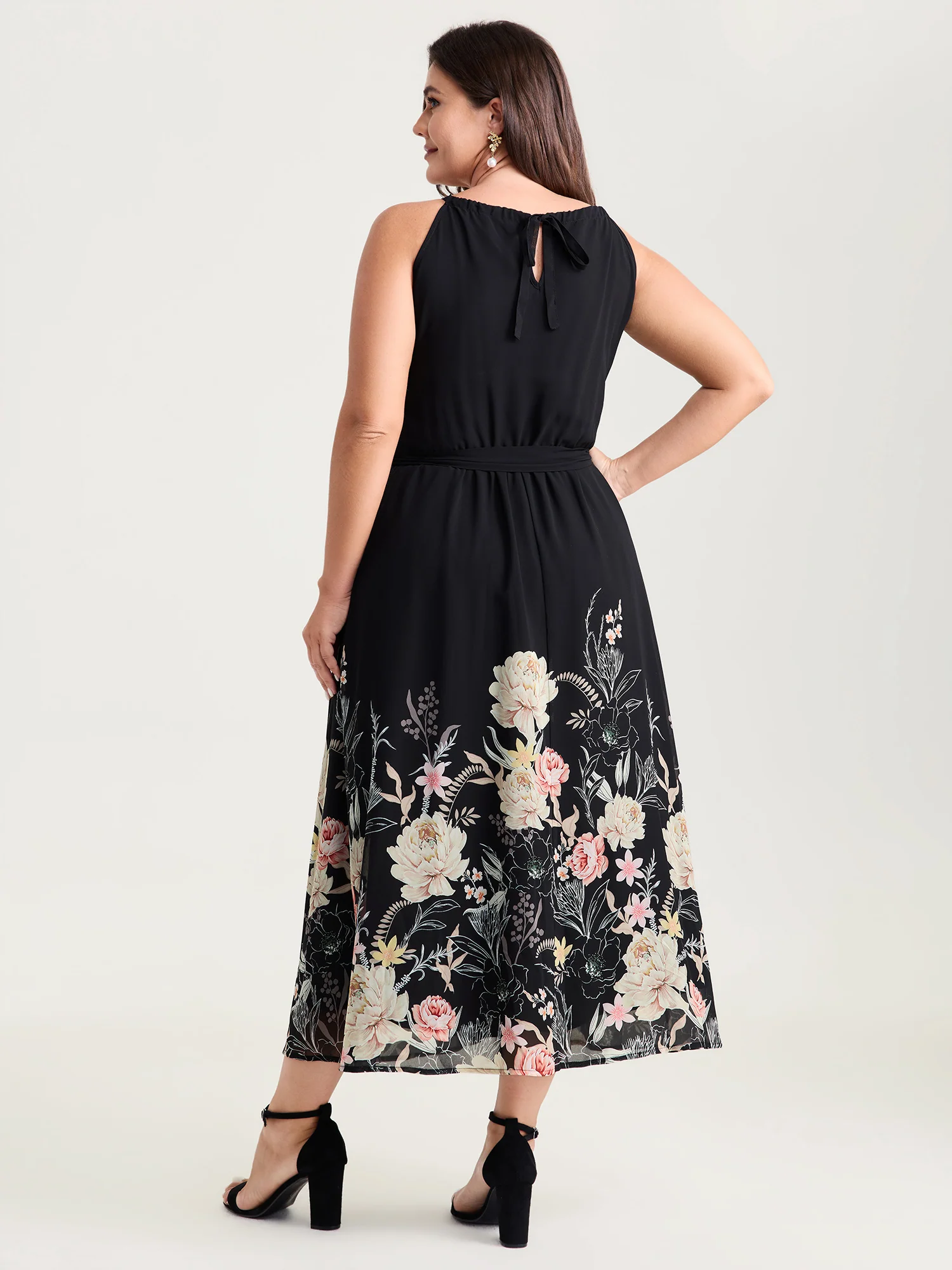 Budding Romance Halter Neck Stretchy Waist Midi Dress - Image 4