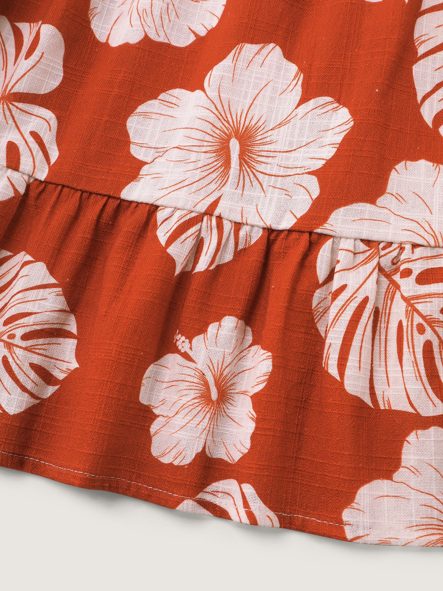 Cotton Large Floral Print Flowy Midi Skirt - Image 7