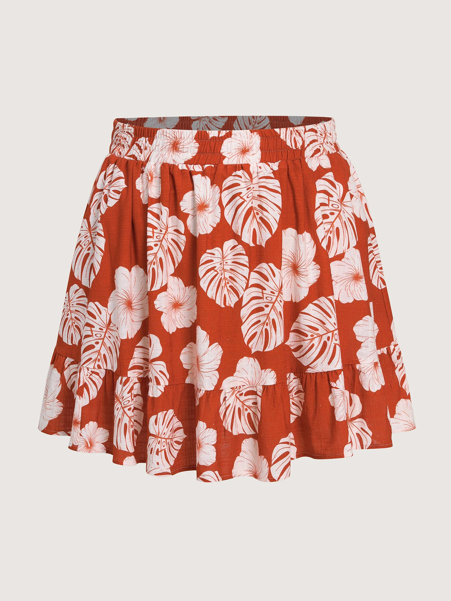 Cotton Large Floral Print Flowy Midi Skirt - Image 8