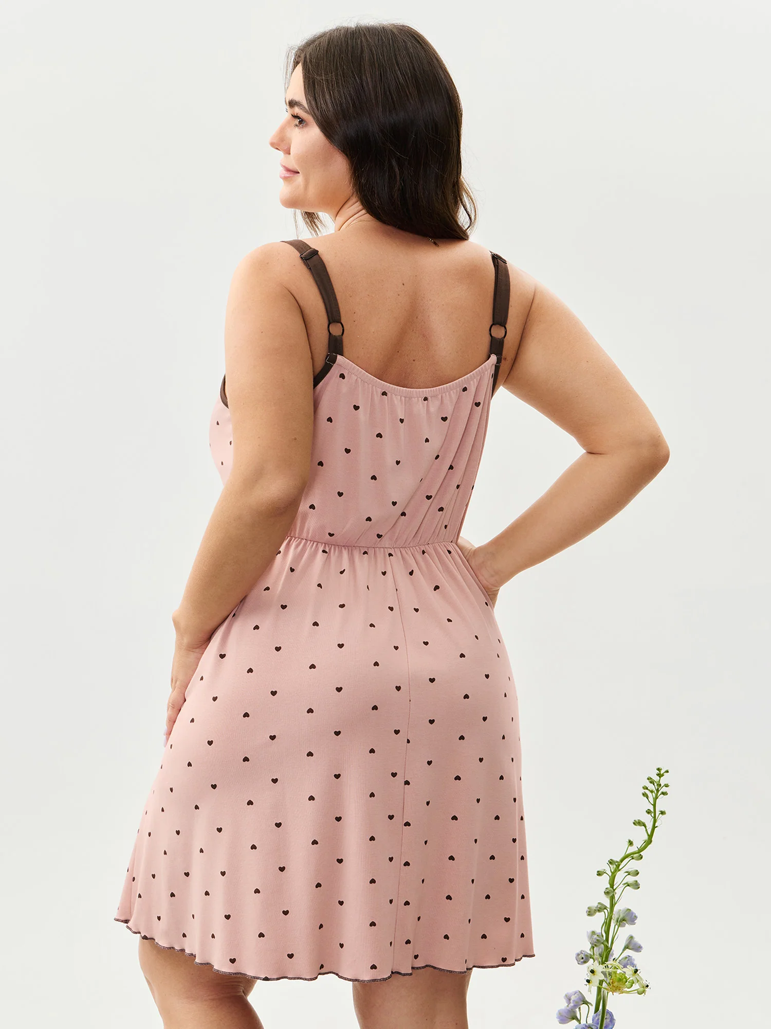Cozy Love Drawstring Neckline Pocket Nightgown - Image 4