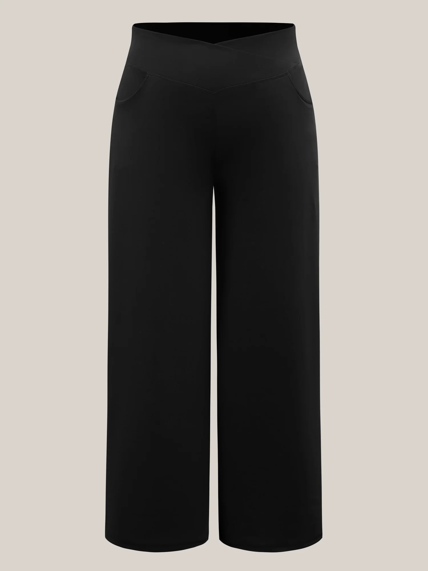 Crossover Waist Very Stretchy Wide-Leg Pants - Image 7