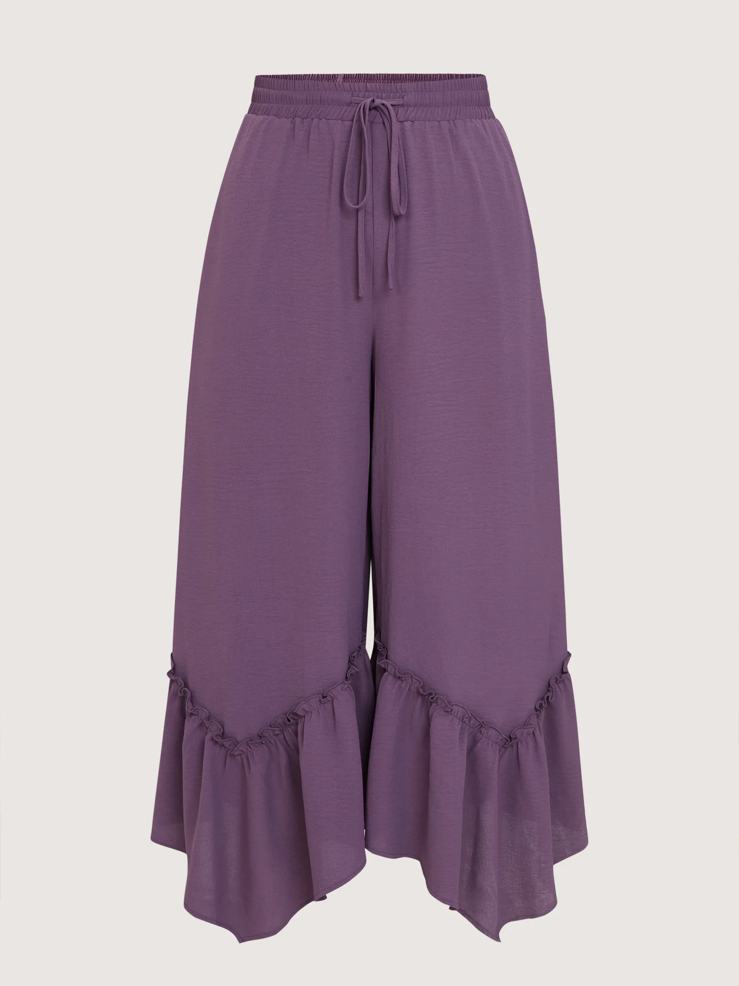 Drawstring Waist Ruffled Hem Pants - Image 8