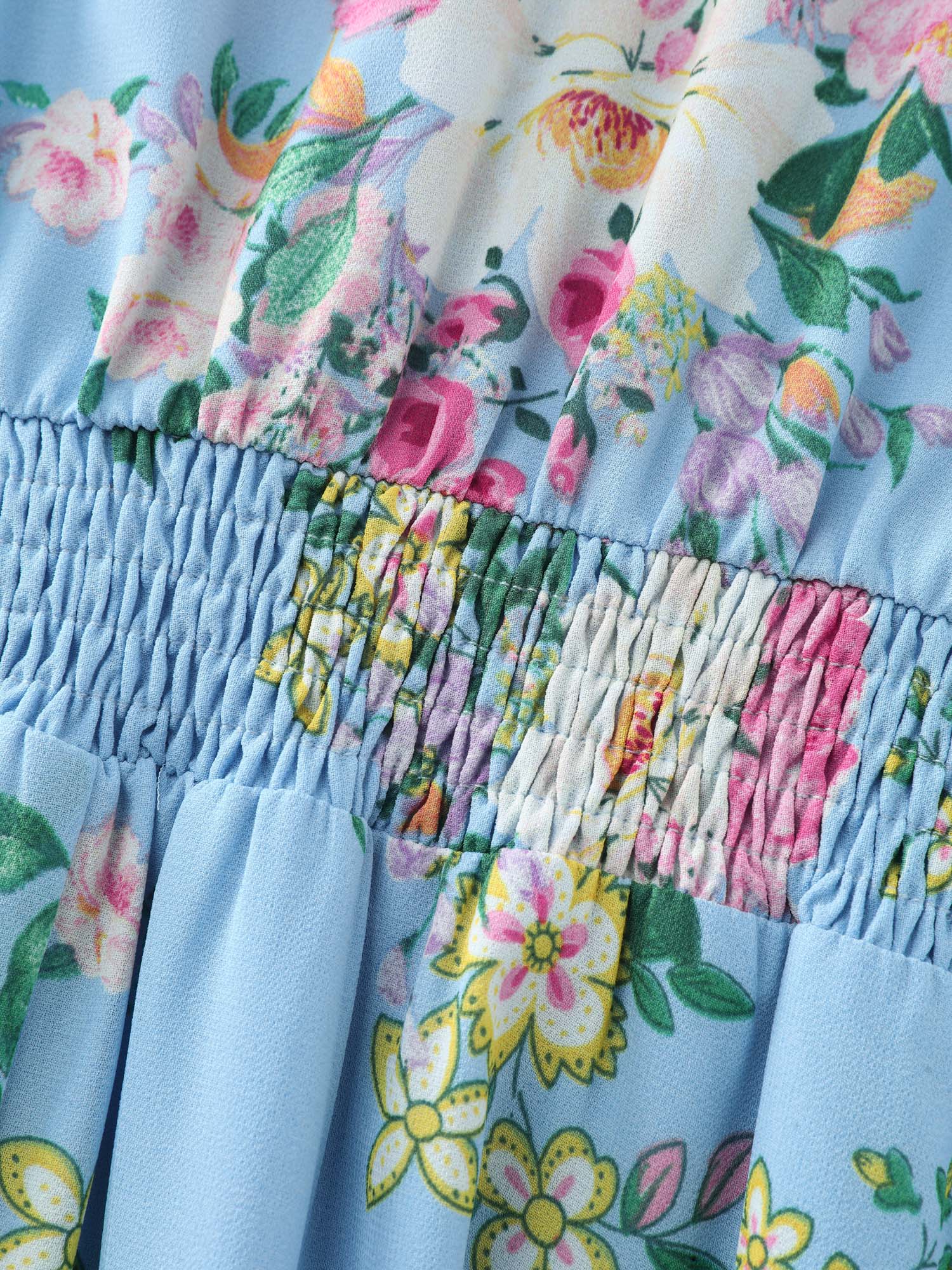 Elegant Floral Print Flowy Maxi Dress - Image 6