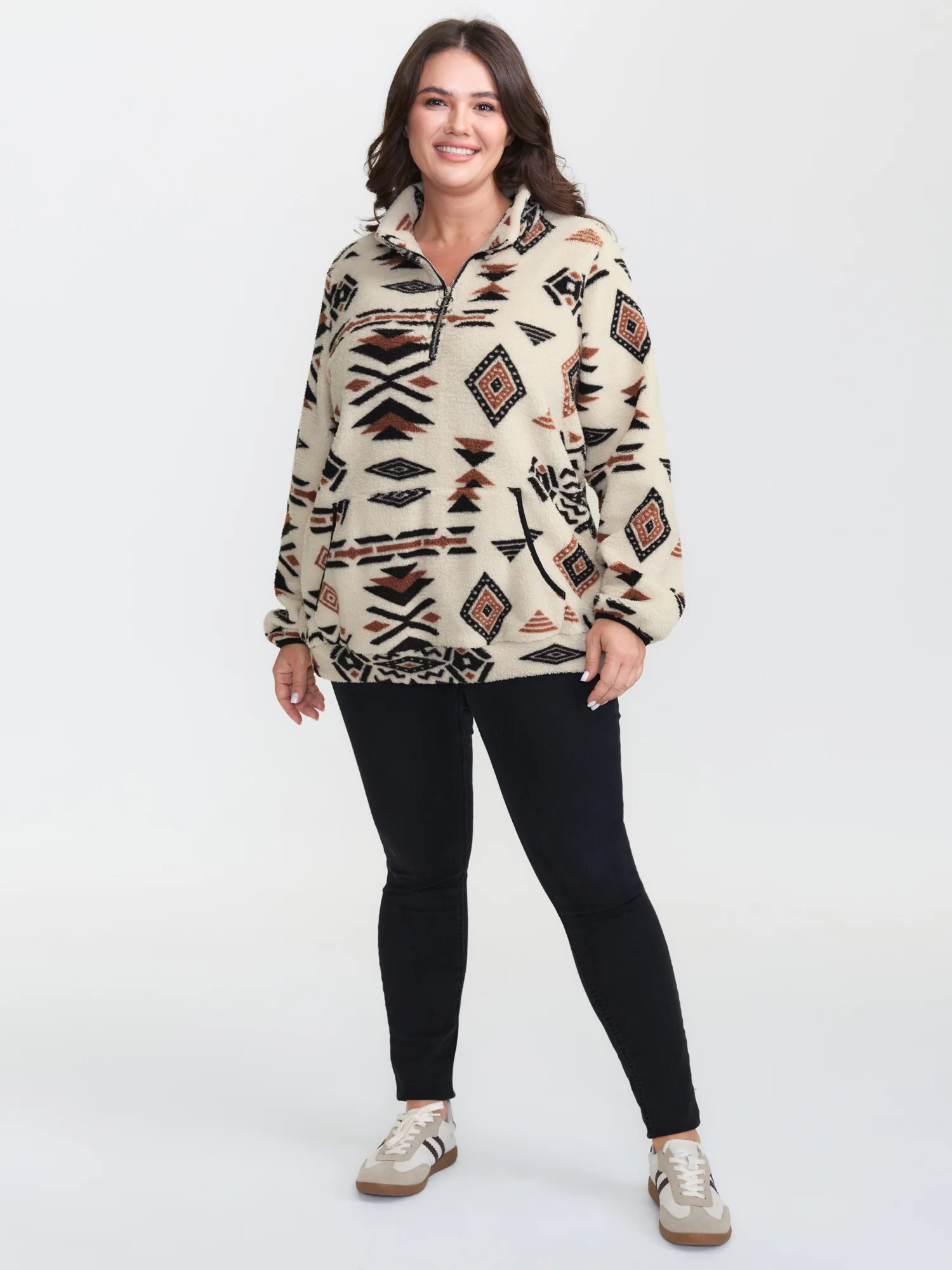 Fair Isle Fleece Zipper Sweatshirt - Image 3