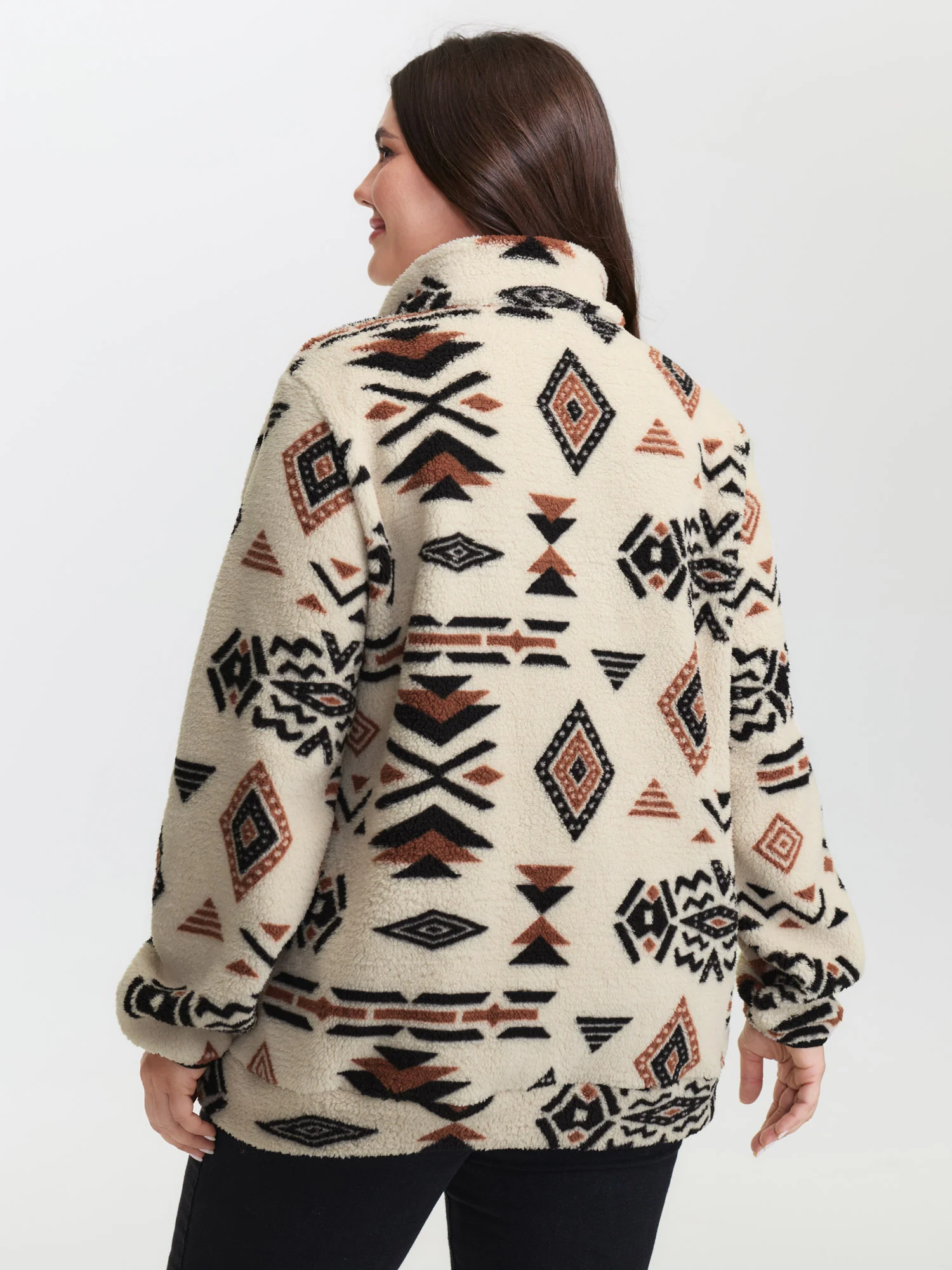 Fair Isle Fleece Zipper Sweatshirt - Image 4