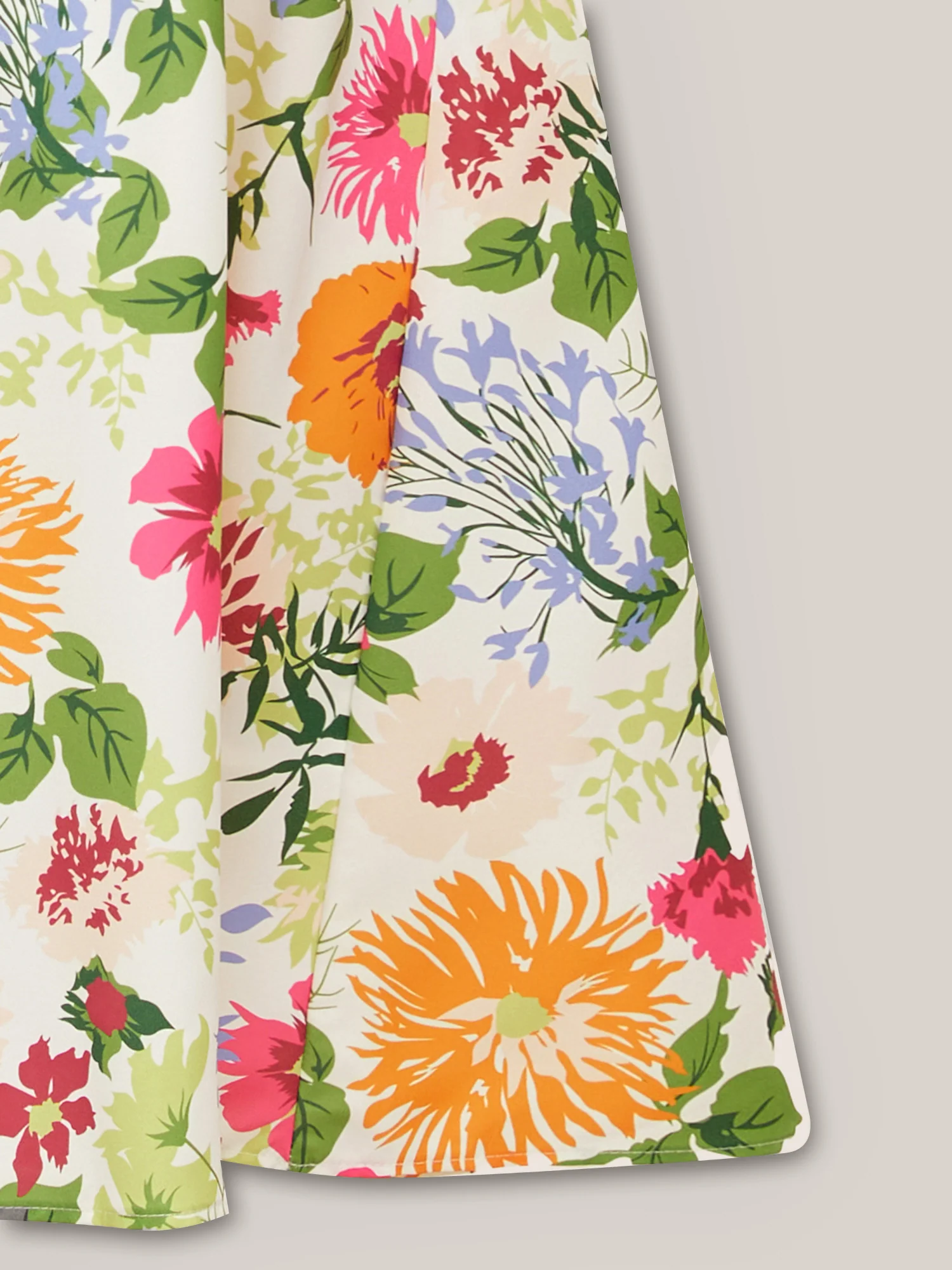 Floral Shirred Square Neck Pocket Midi Dress - Image 5