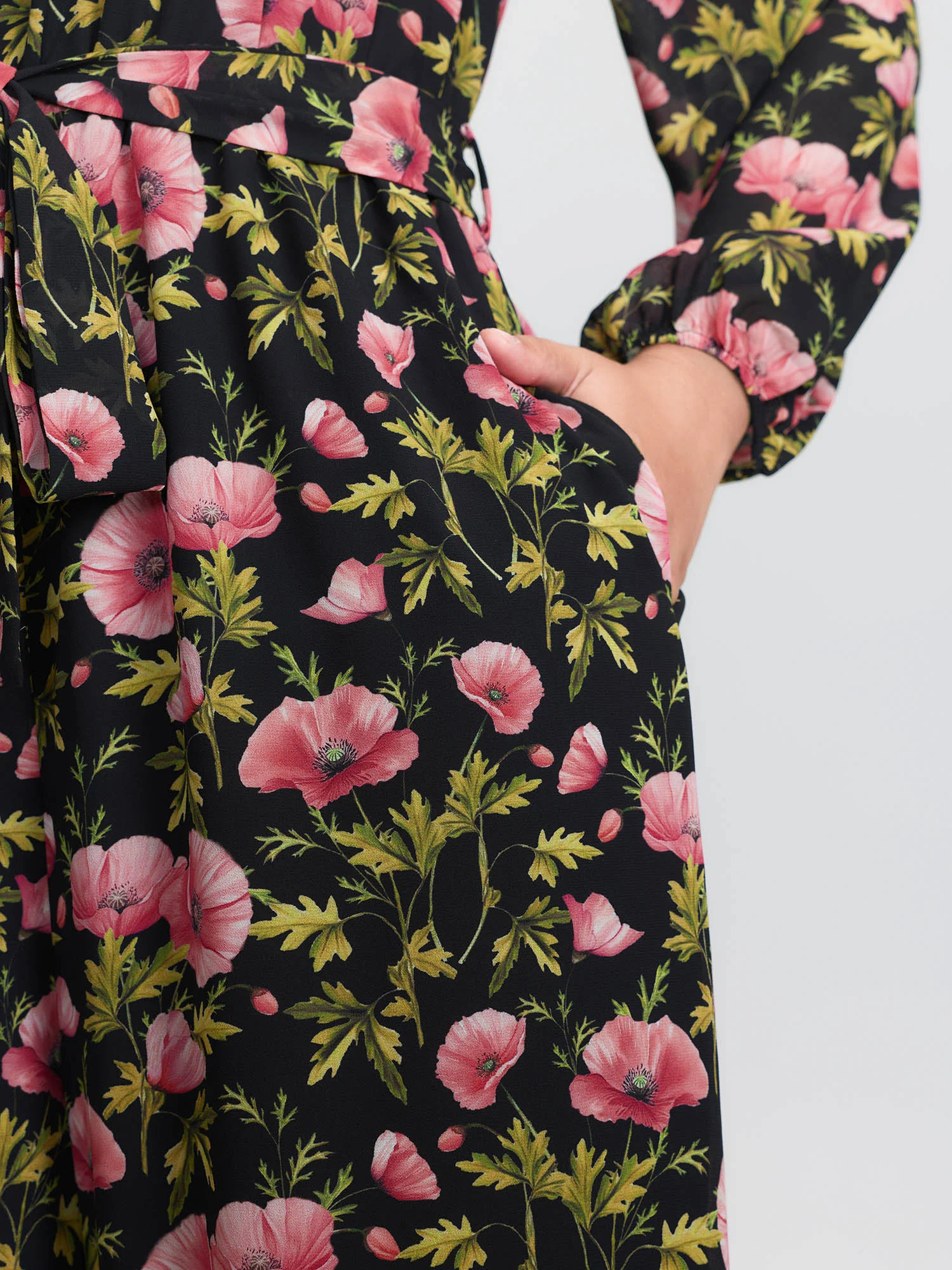 Floral Print Pockets Stretchy Waist Jumpsuit - Image 3