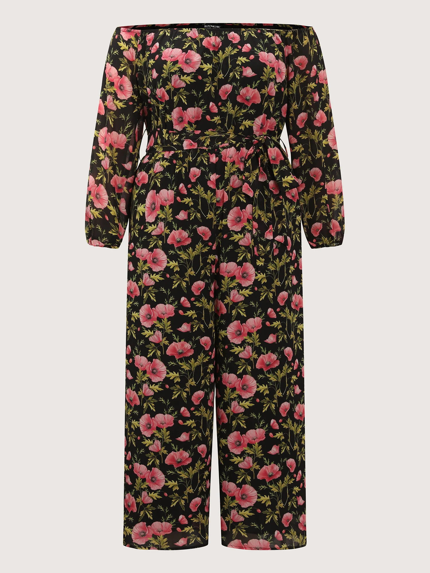 Floral Print Pockets Stretchy Waist Jumpsuit - Image 7