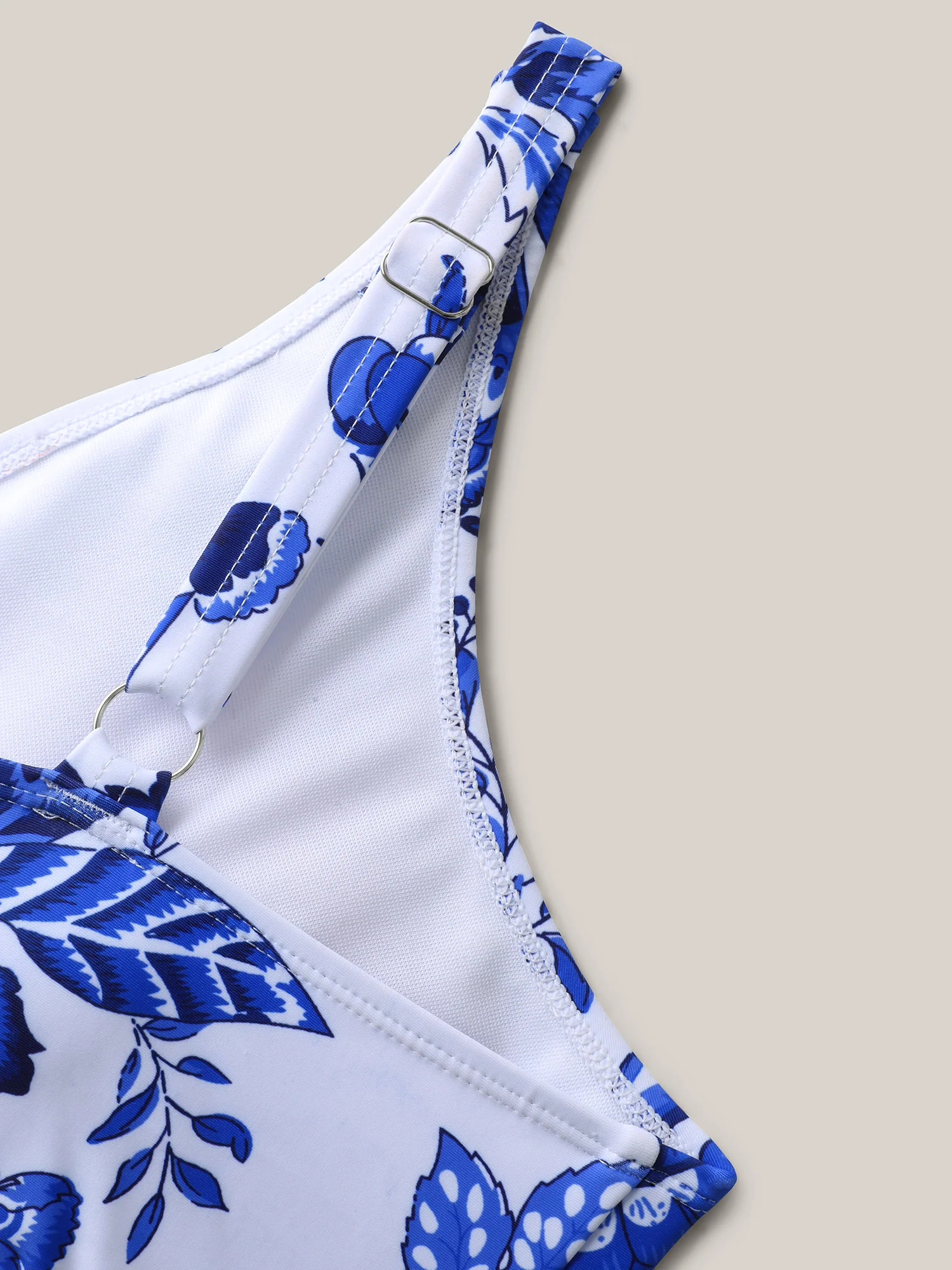 Two-Piece Floral Print Ruched Mesh Swimsuit, Sarong - Image 18
