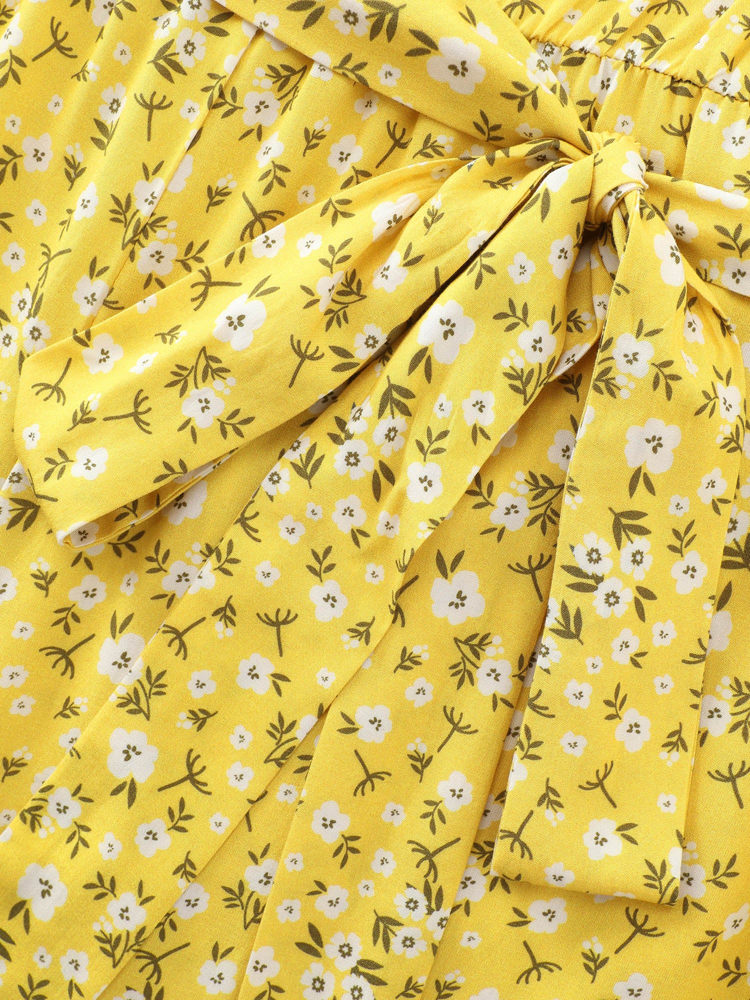 Floral Print Shoulder-Tie Ruffled Hem Jumpsuit - Image 5