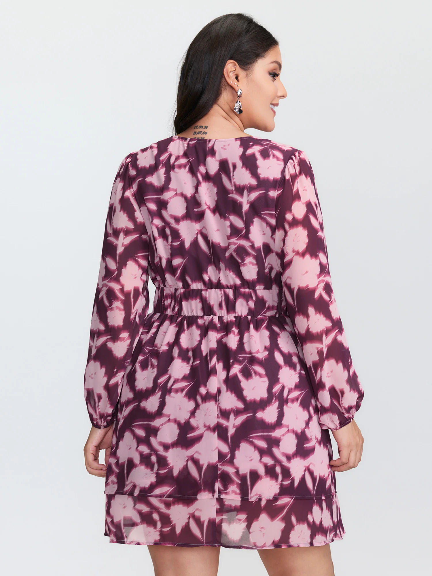 Floral Print Side-Tie Waist Mini Dress - Image 5