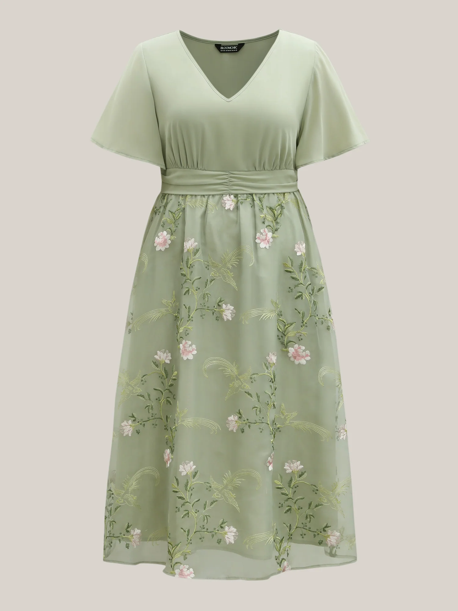 Floral Print Spliced Pockets Maxi Dress - Image 7