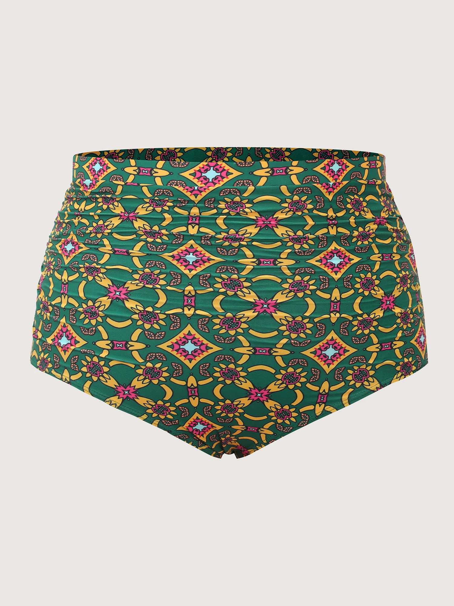 Geometric Ruched Tummy-Control Bikini Bottoms - Image 6