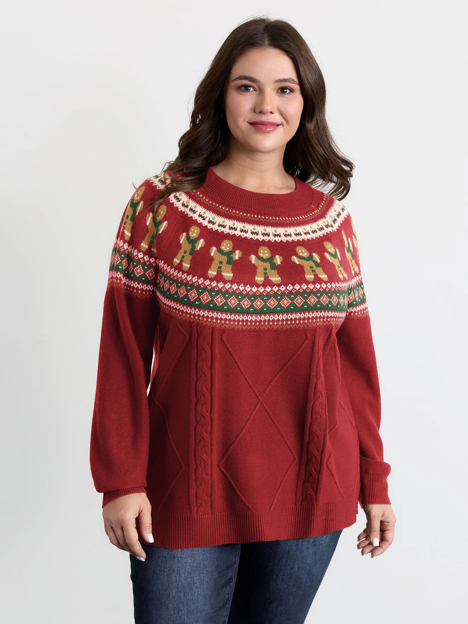 Gingerbread Fair-Isle Contrast Pullover - Image 9