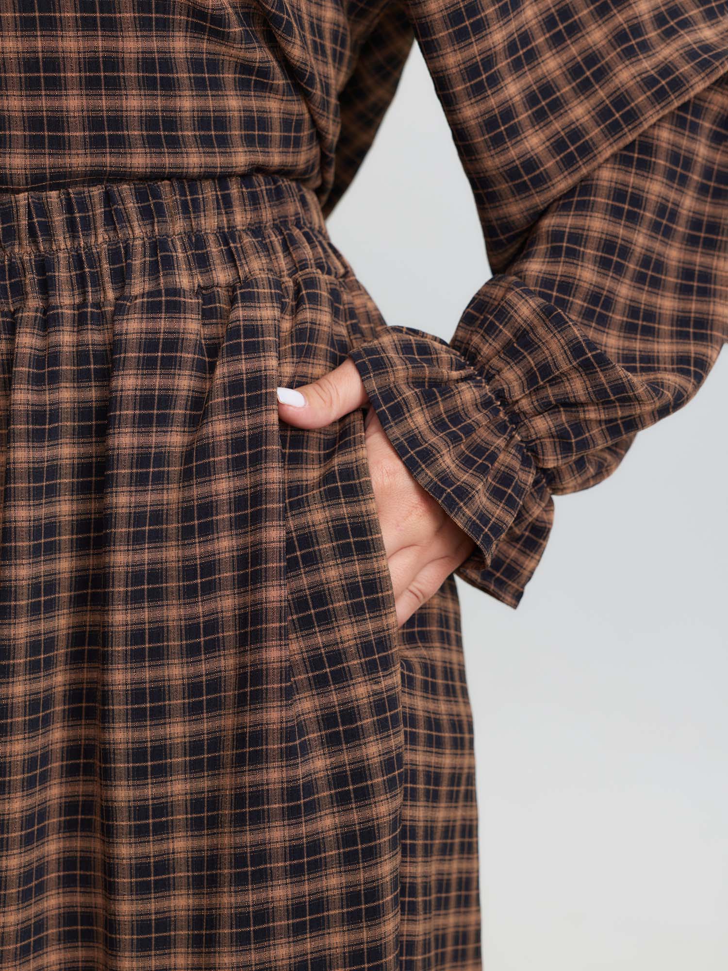 Gingham Ruffled Hem Loungewear Set - Image 13