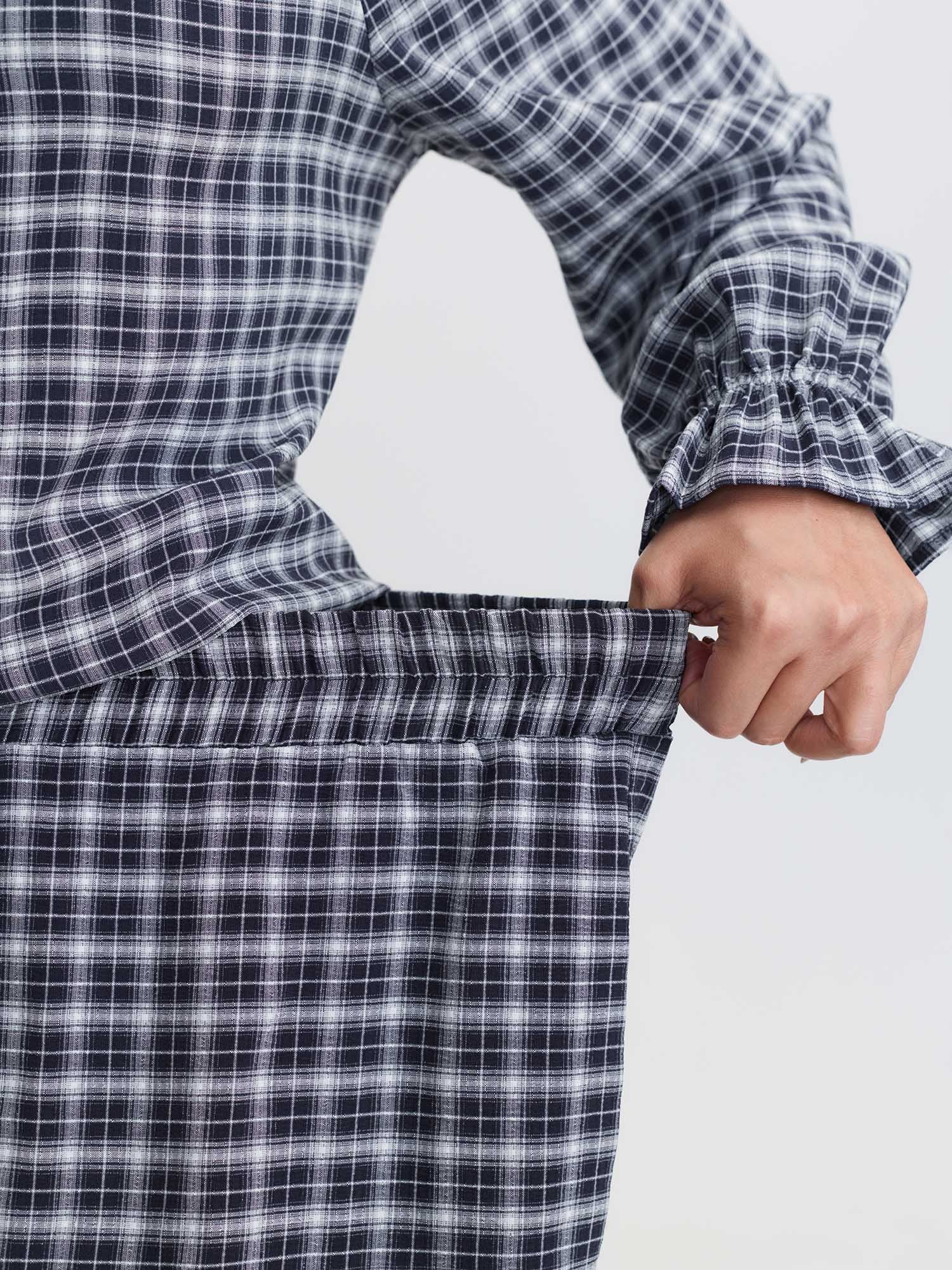 Gingham Ruffled Hem Loungewear Set - Image 54