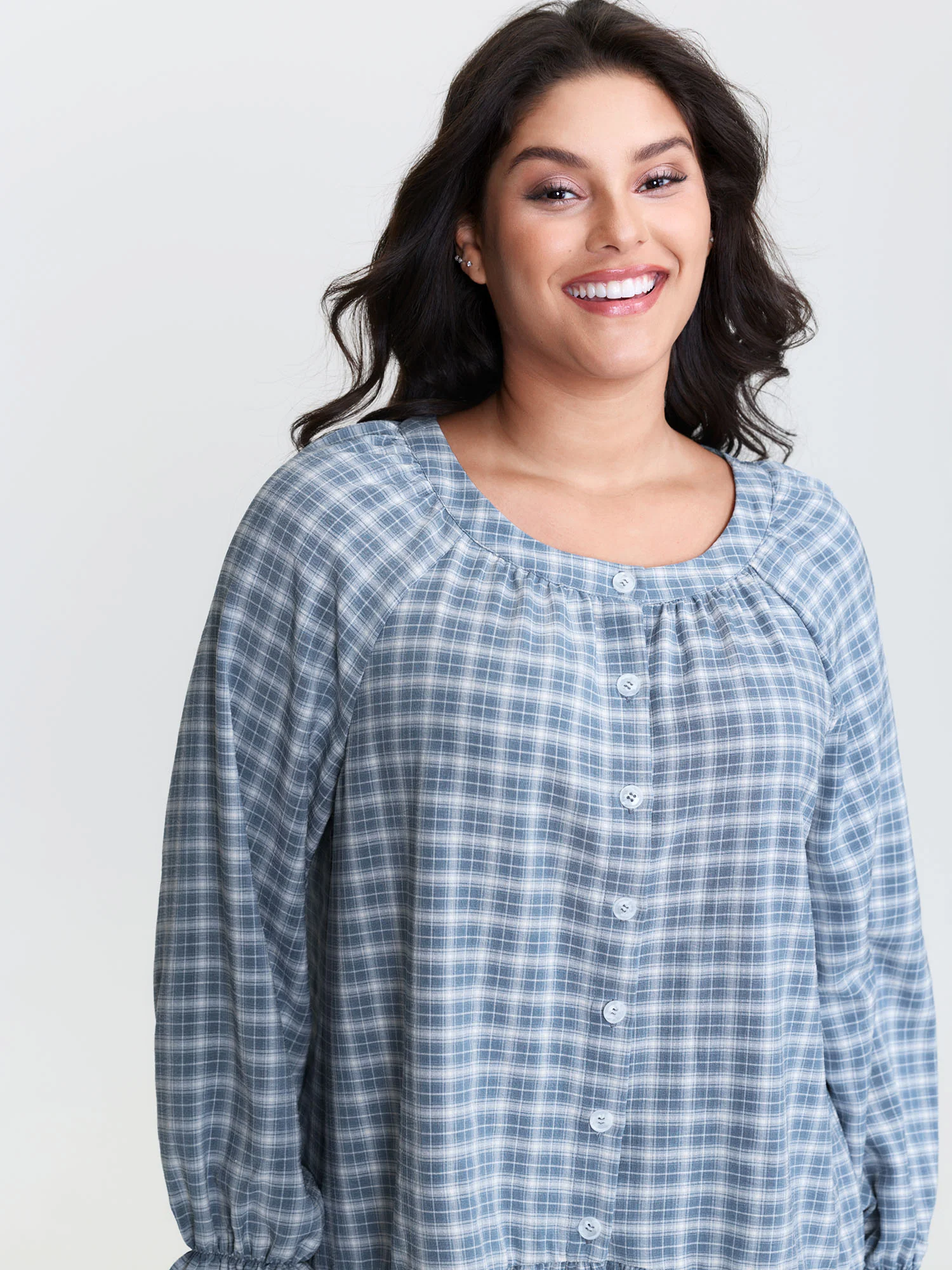 Gingham Ruffled Hem Loungewear Set - Image 57