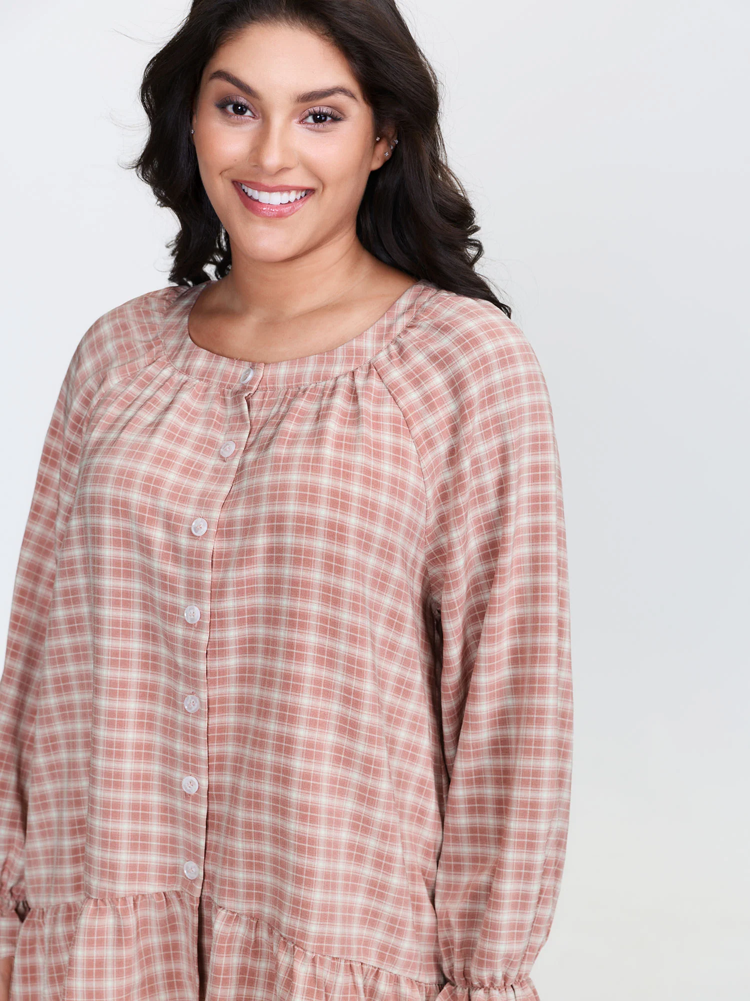 Gingham Ruffled Hem Loungewear Set - Image 64