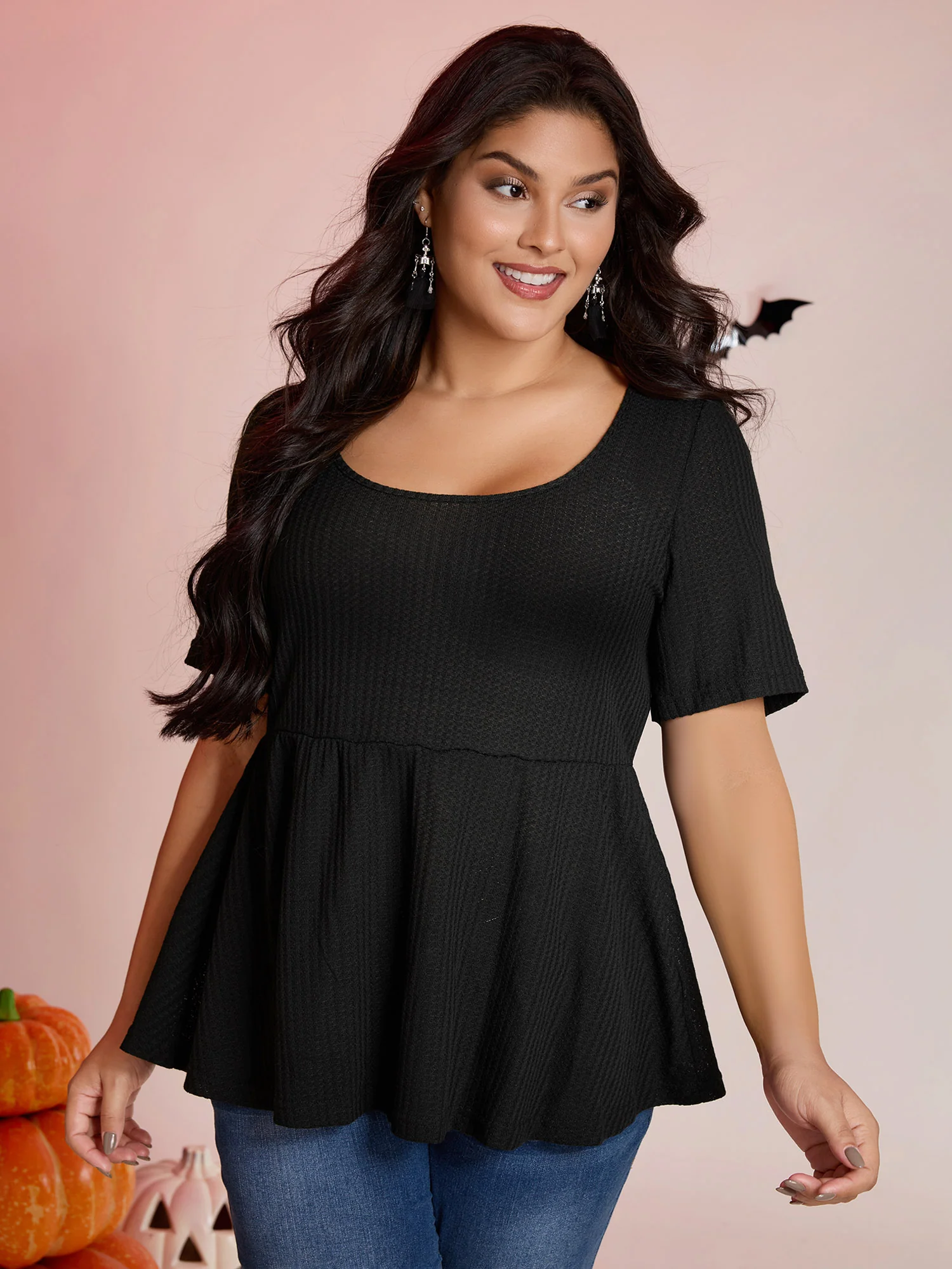 Halloween Back Ties Fit Flared T-Shirt - Image 2