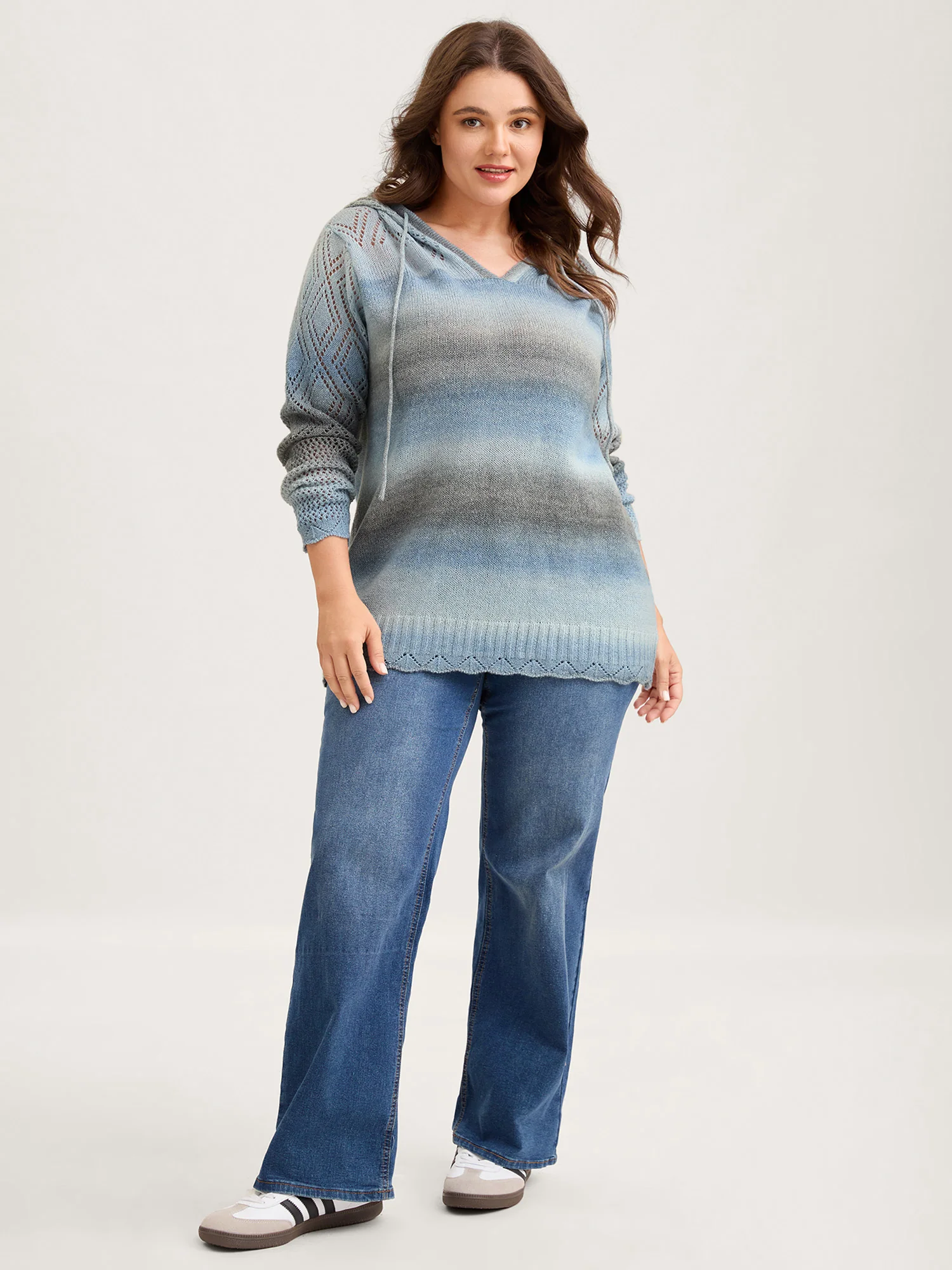 Heather Ombre Gradient Hooded Pullover - Image 3