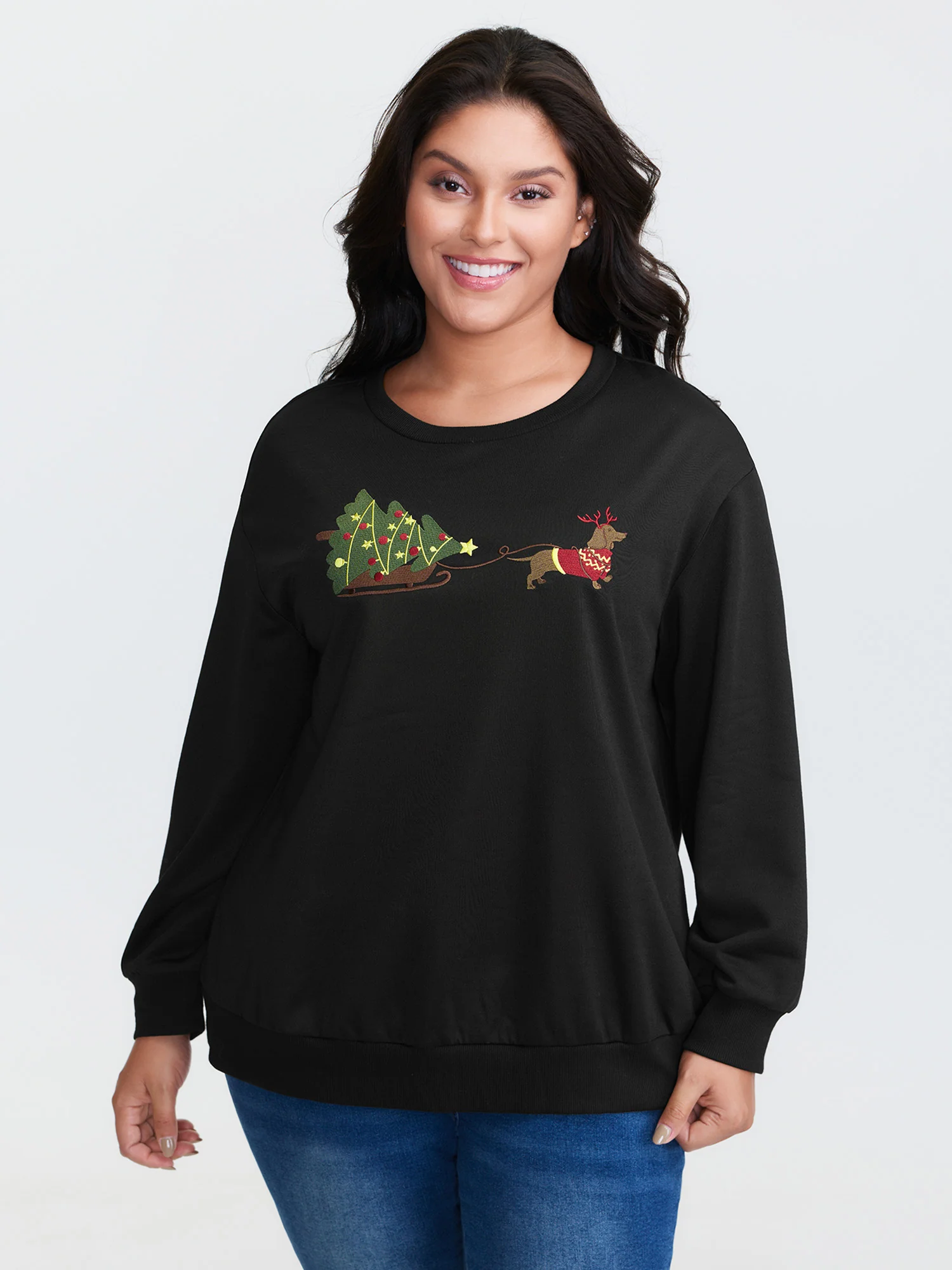 Holiday Gifts Embroidered Heather Sweatshirt - Image 2