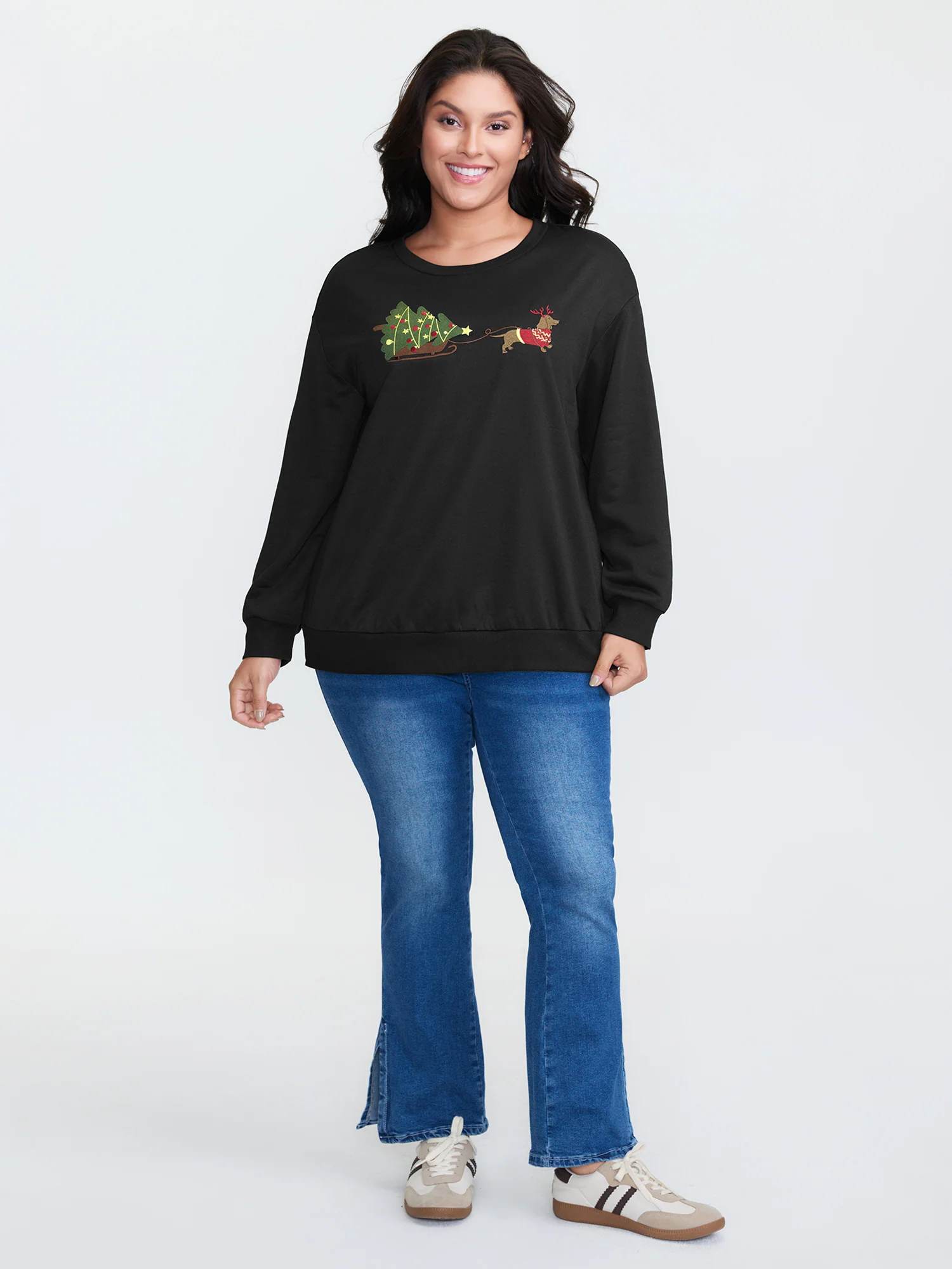 Holiday Gifts Embroidered Heather Sweatshirt - Image 3