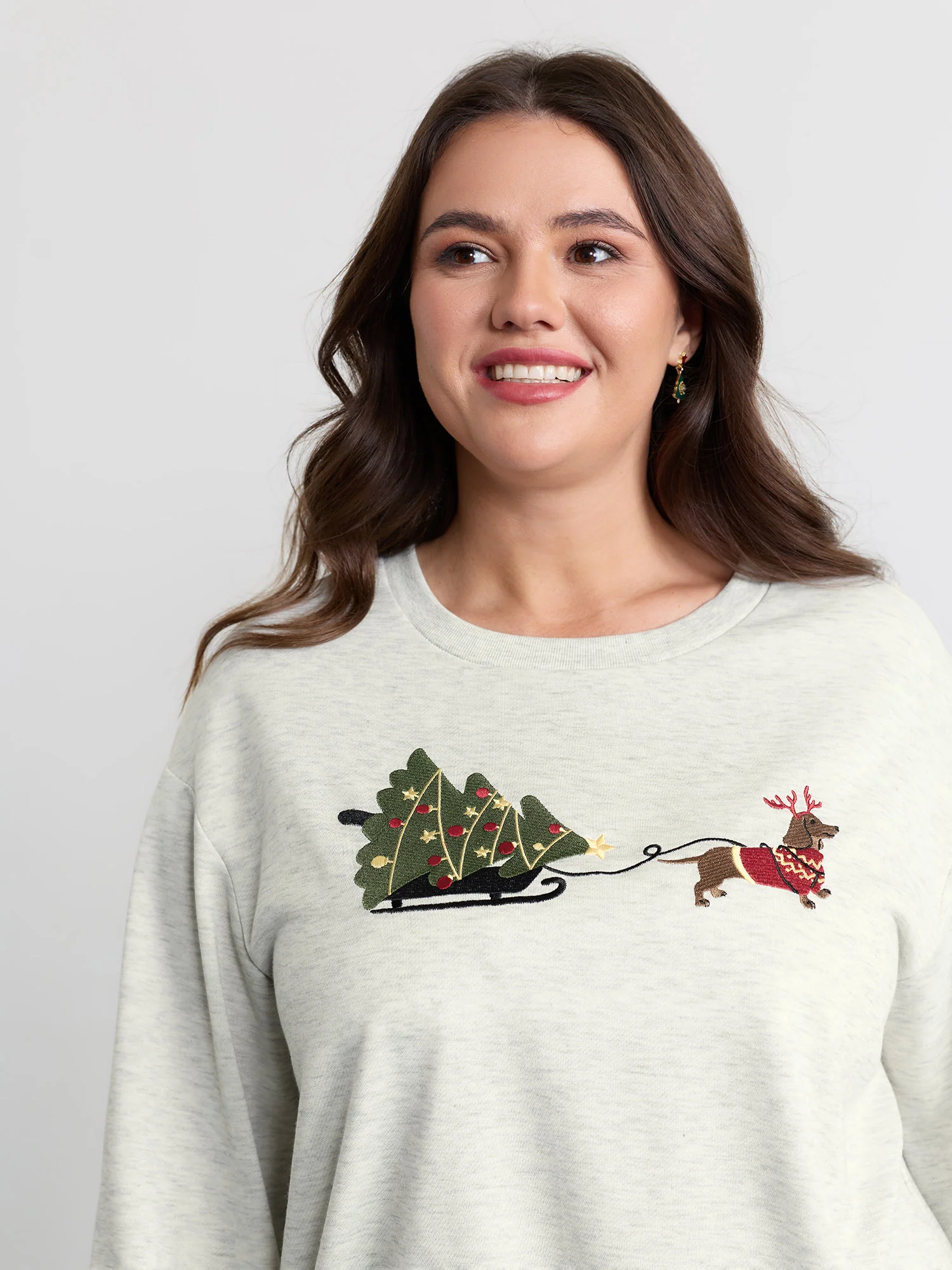 Holiday Gifts Embroidered Heather Sweatshirt - Image 6