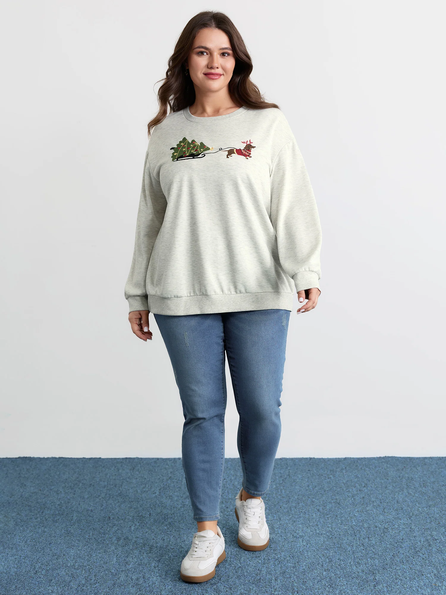 Holiday Gifts Embroidered Heather Sweatshirt - Image 7