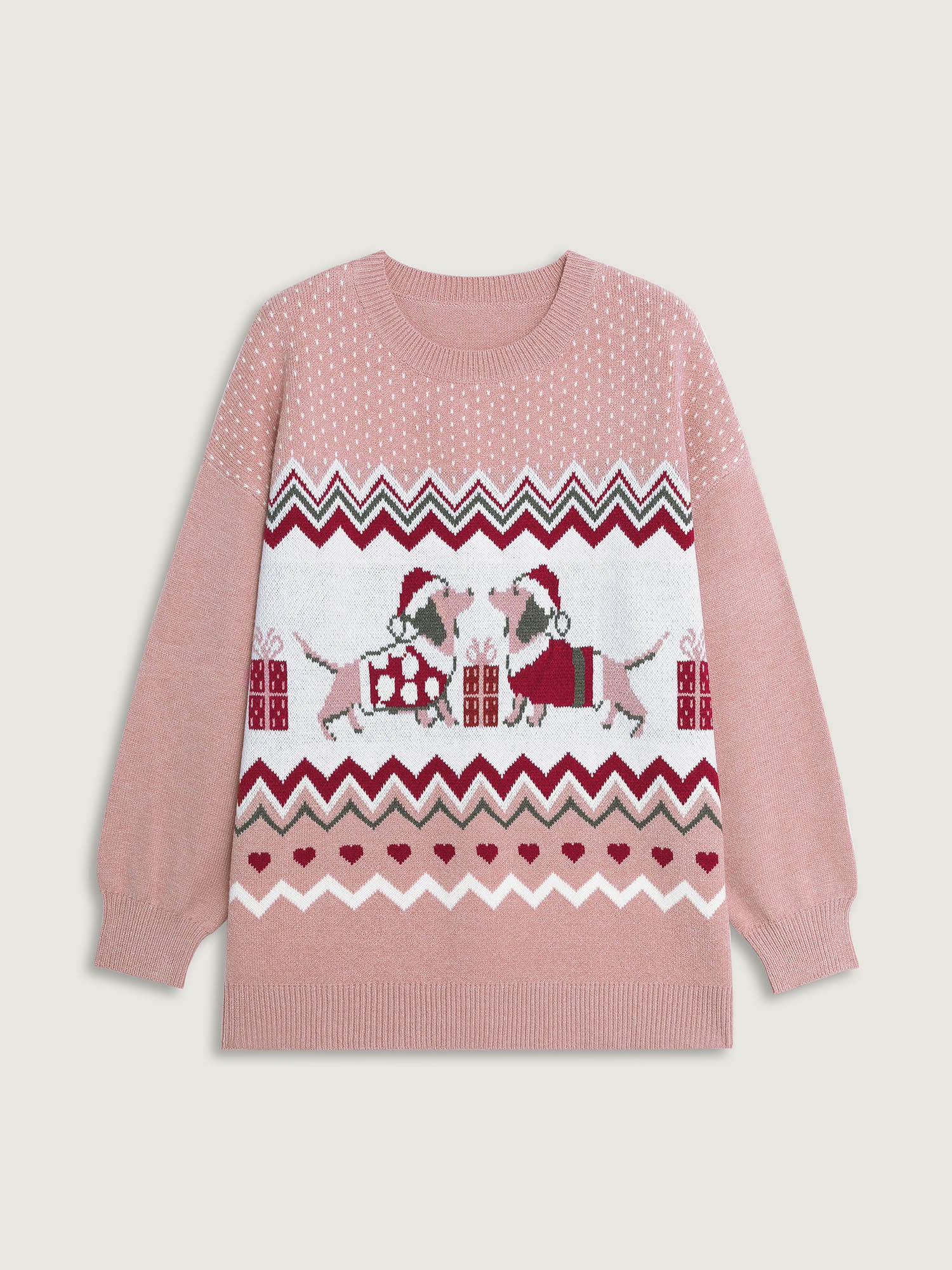 Supersoft Holiday Pattern Drop Shoulder Pullover - Image 7
