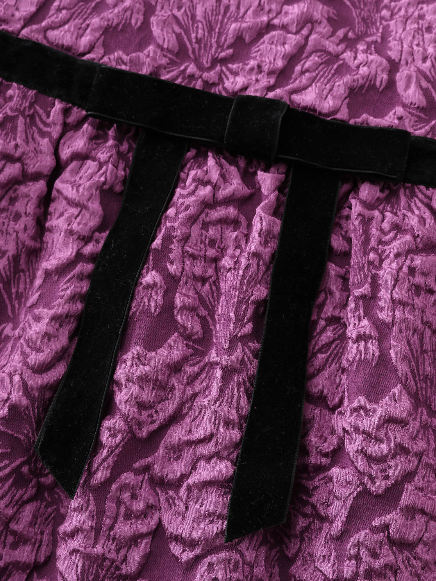 Jacquard Bow-Tie Shirred Mini Dress - Image 6