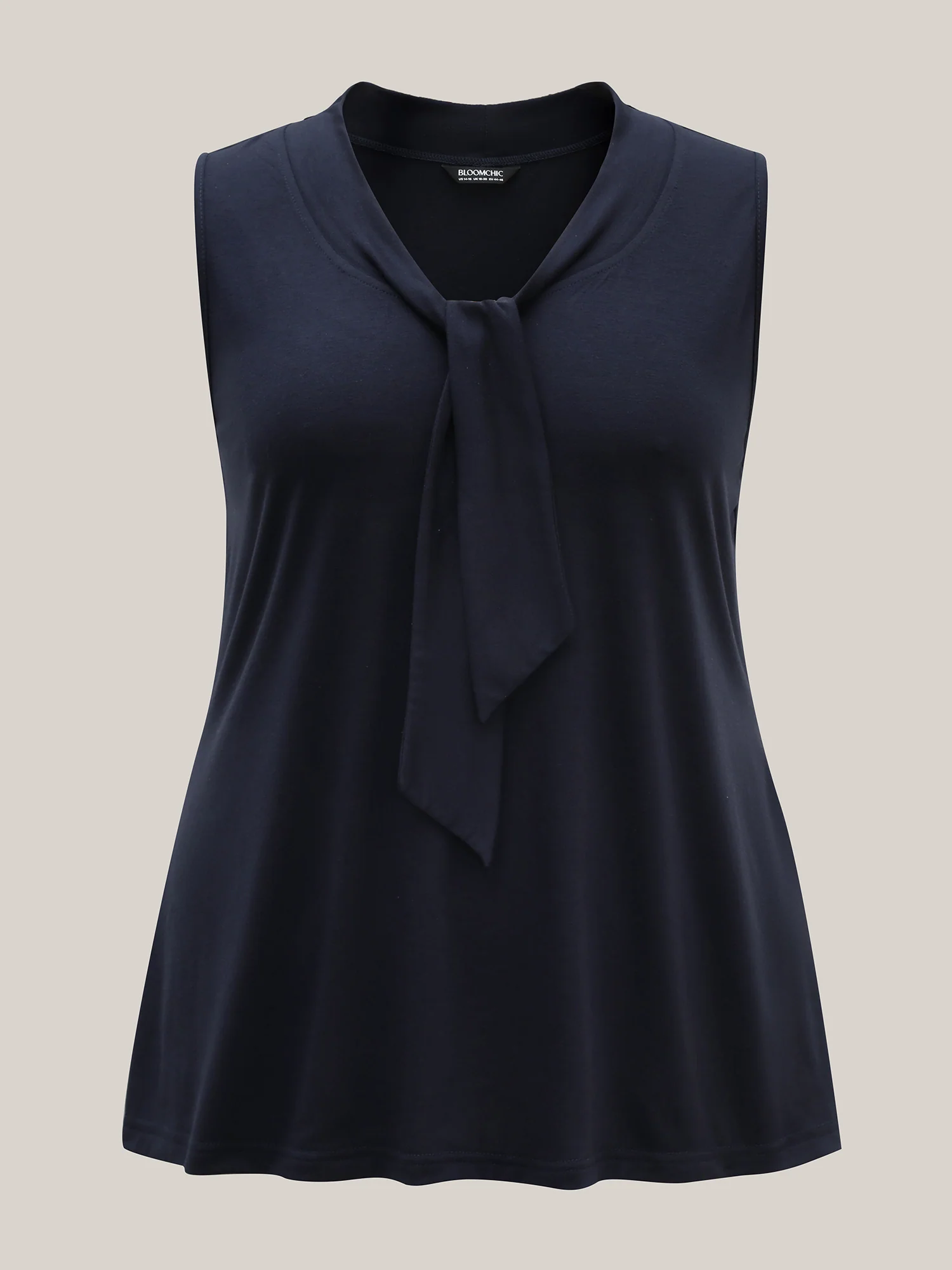 Knotted Neckline Fitted Sleeveless Blouse - Image 7
