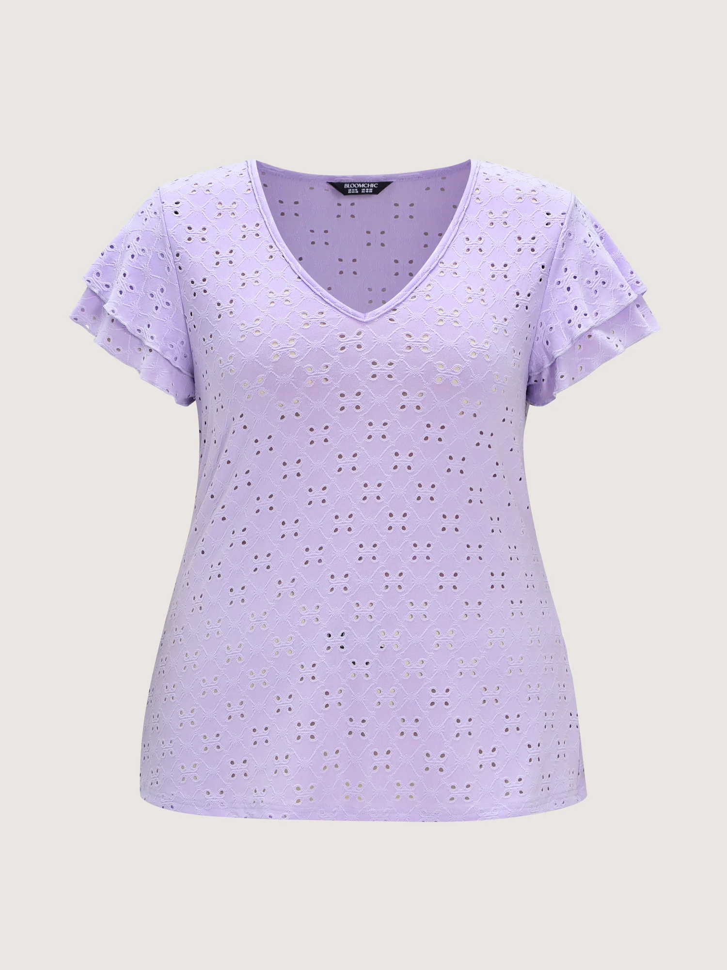 Layered Ruffled Sleeve V-Neck Knit Top - Image 6