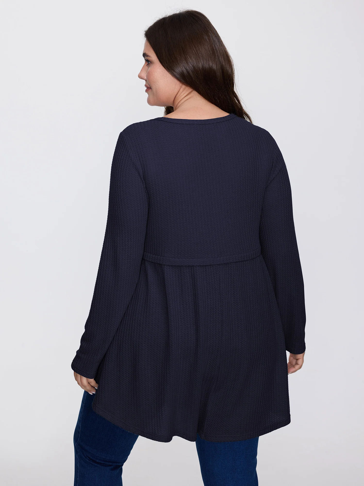 Layered V-Neck Fit and Flare Knit Top - Image 11