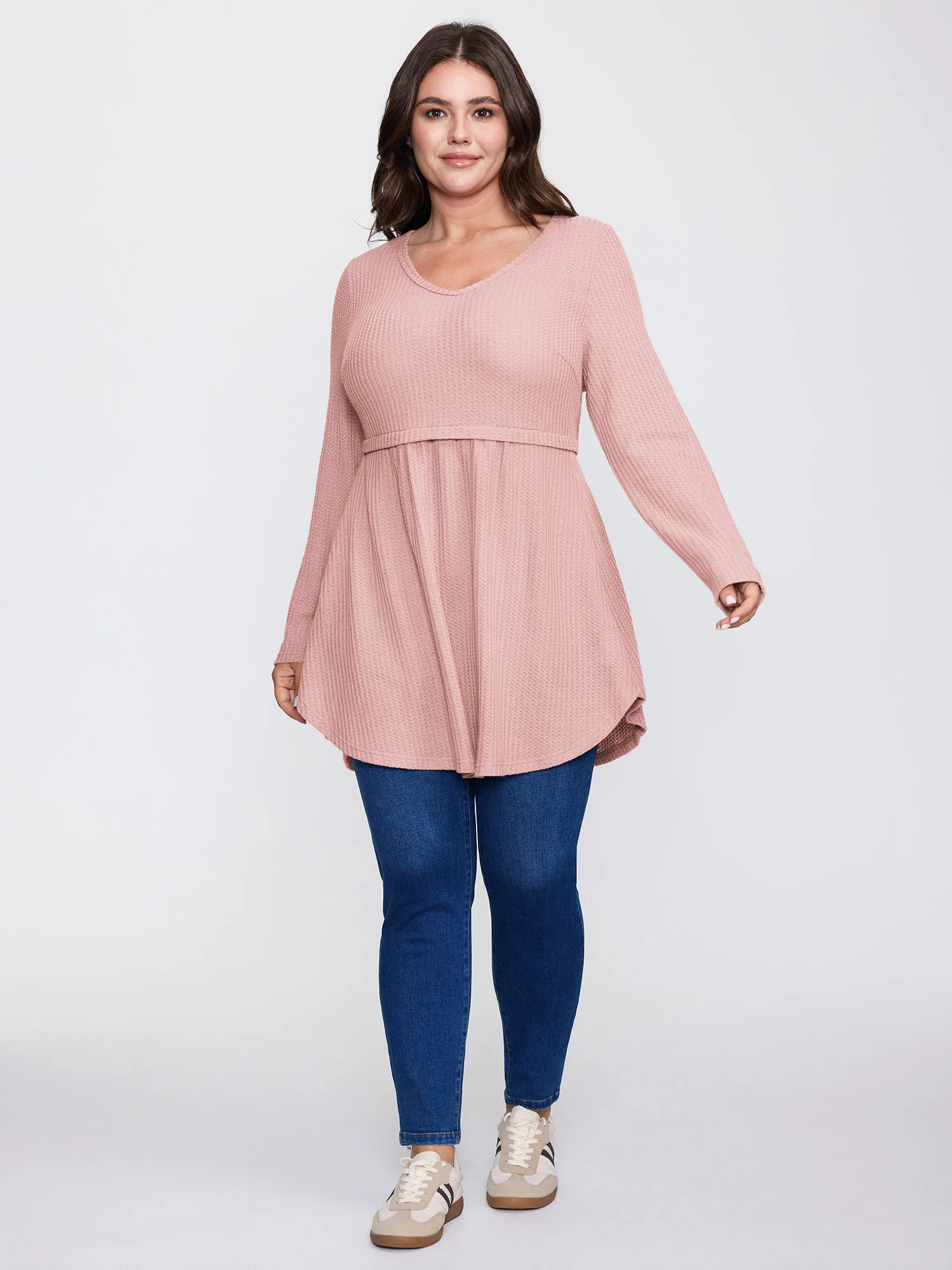 Layered V-Neck Fit and Flare Knit Top - Image 18