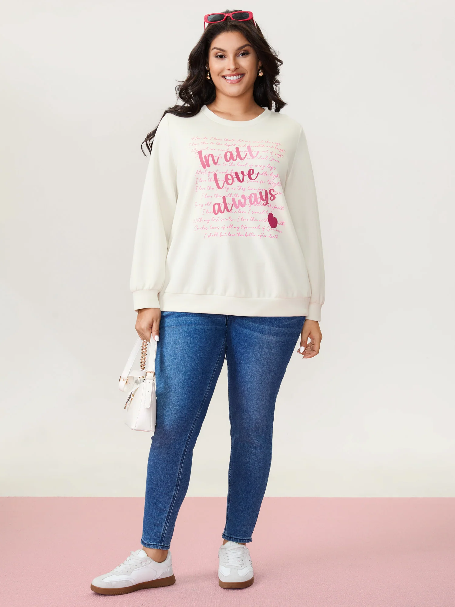 Love Letter Pattern Sweatshirt - Image 2