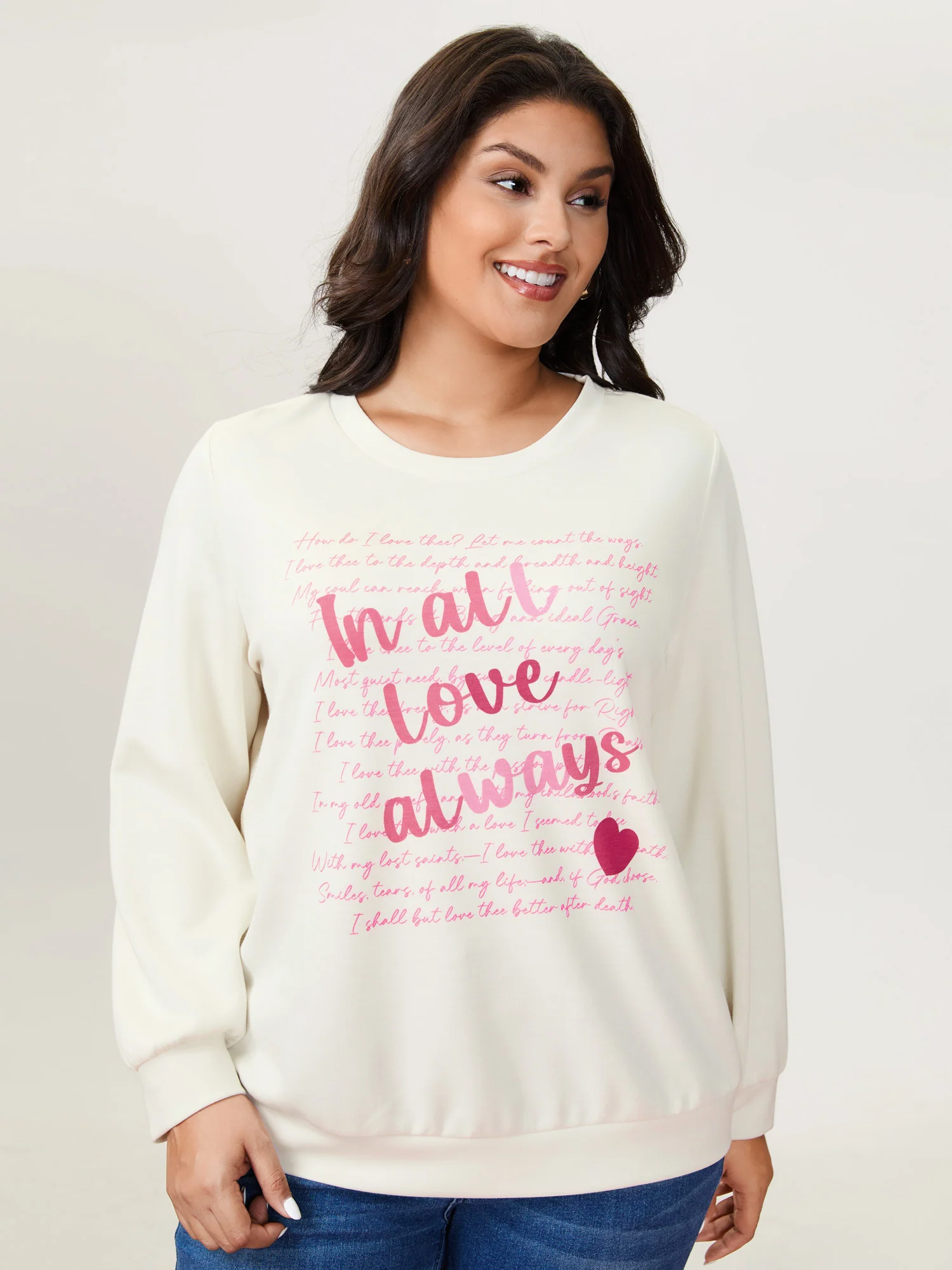 Love Letter Pattern Sweatshirt - Image 3