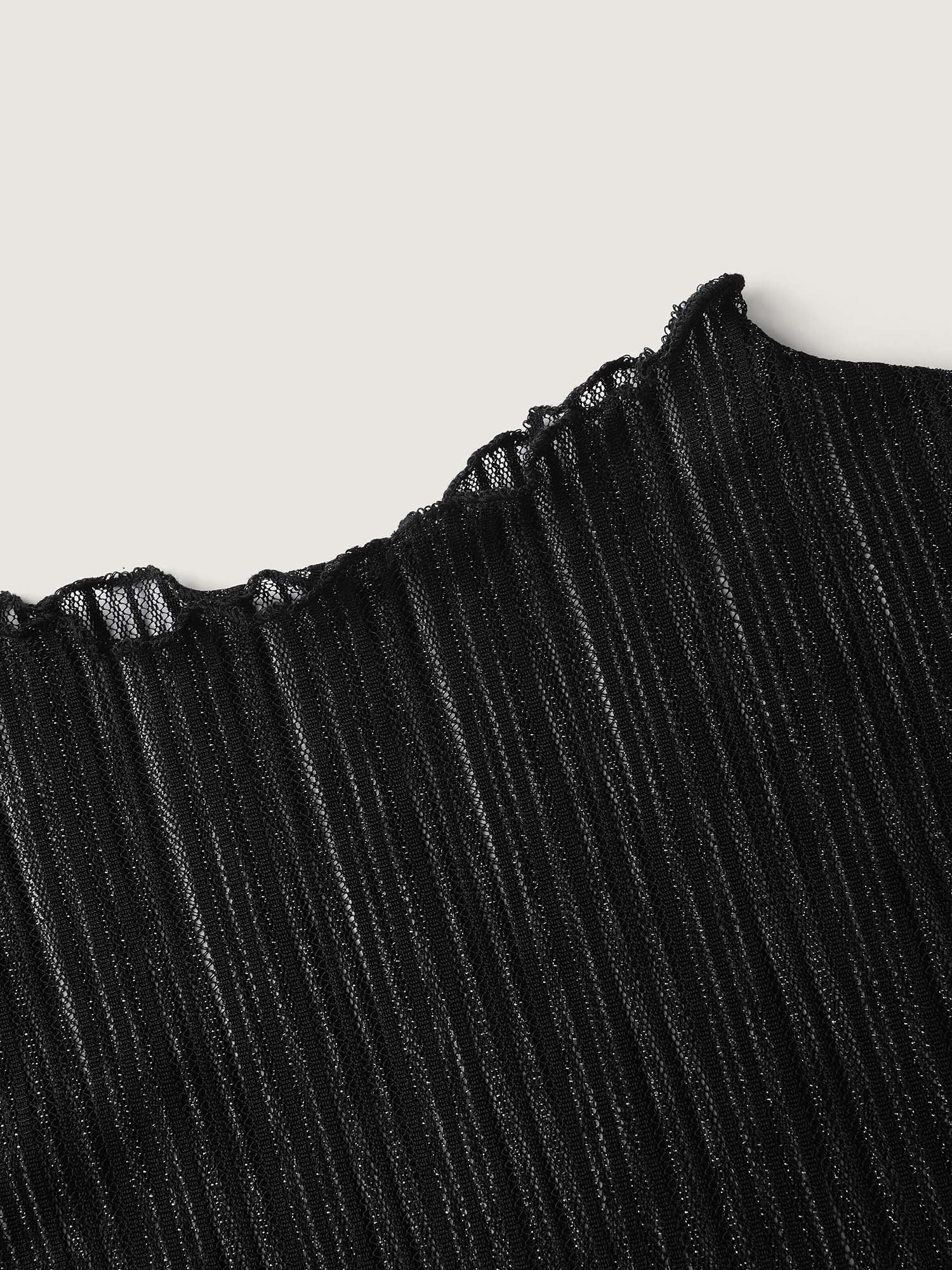 Lurex Sheer Neckline Lined Tank Top - Image 5