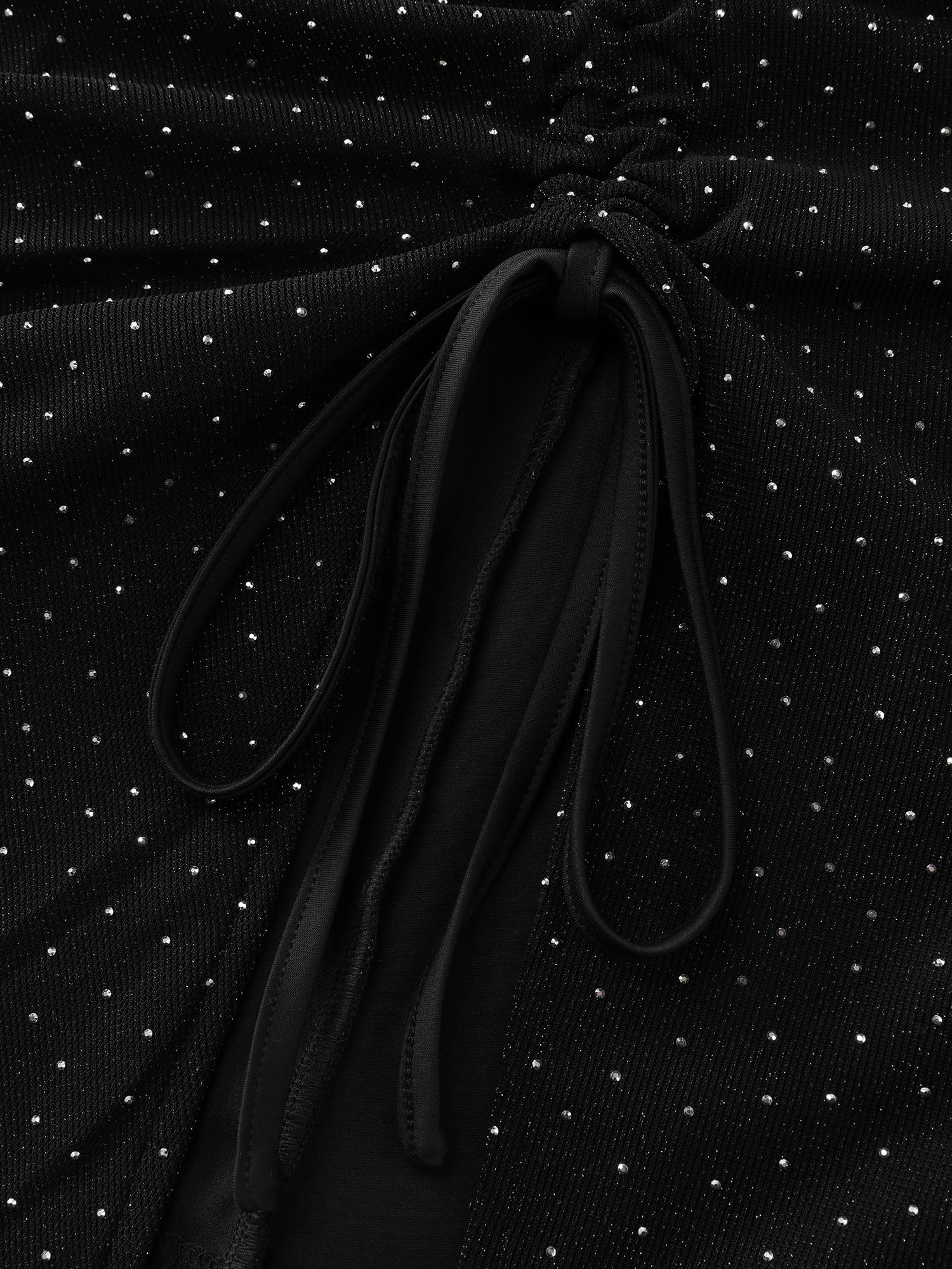 Mesh Rhinestone Padded Underwear Detail Midi Dress - Image 6