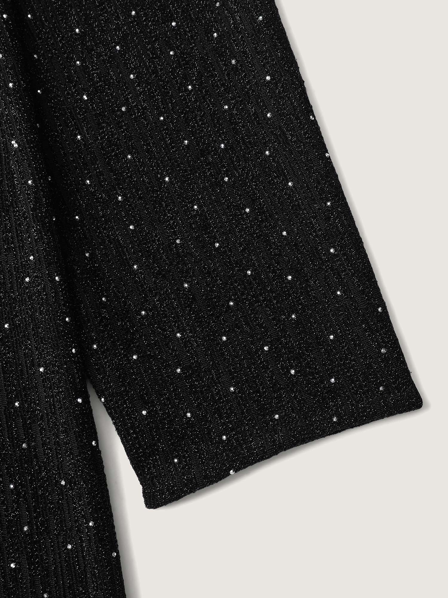 Metallic Detail Shimmery Back Bow Midi Dress - Image 6