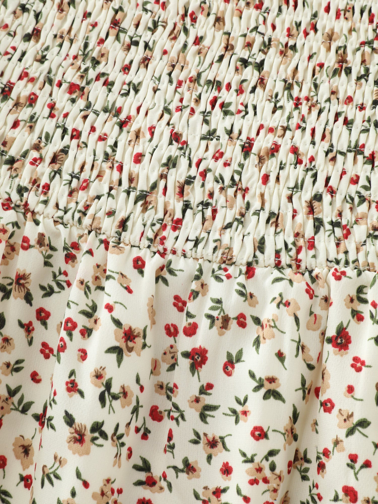 Micro Floral Print Backless Tie Blouse - Image 6