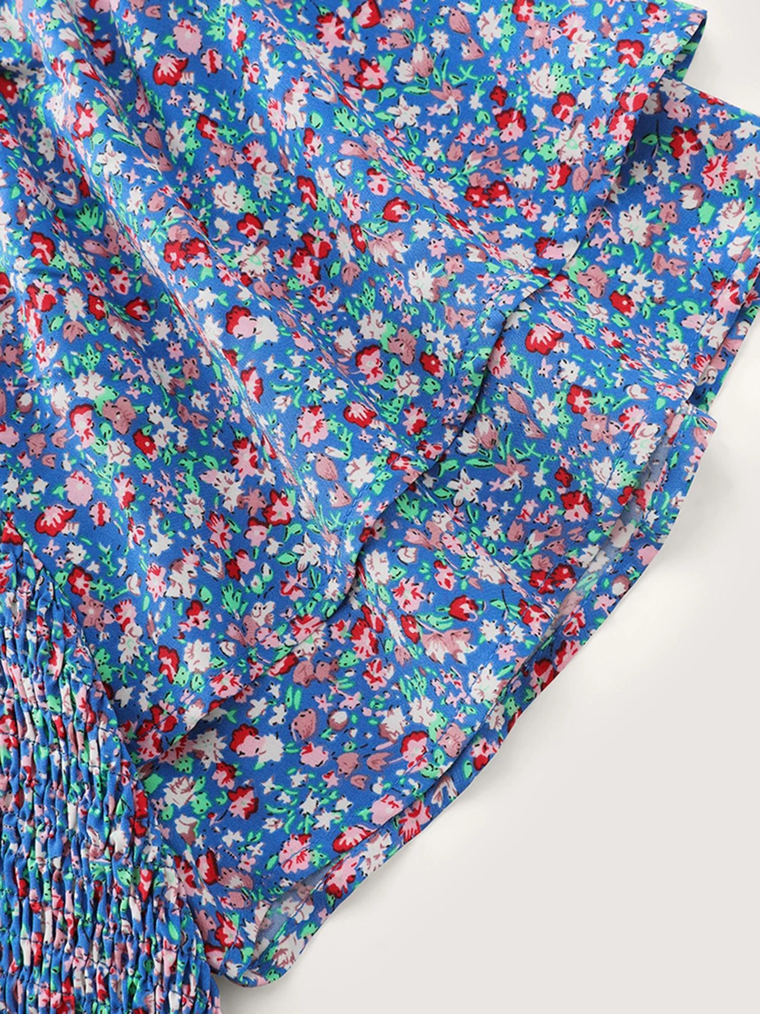 Micro Floral Print Shirred Jumpsuit - Image 5