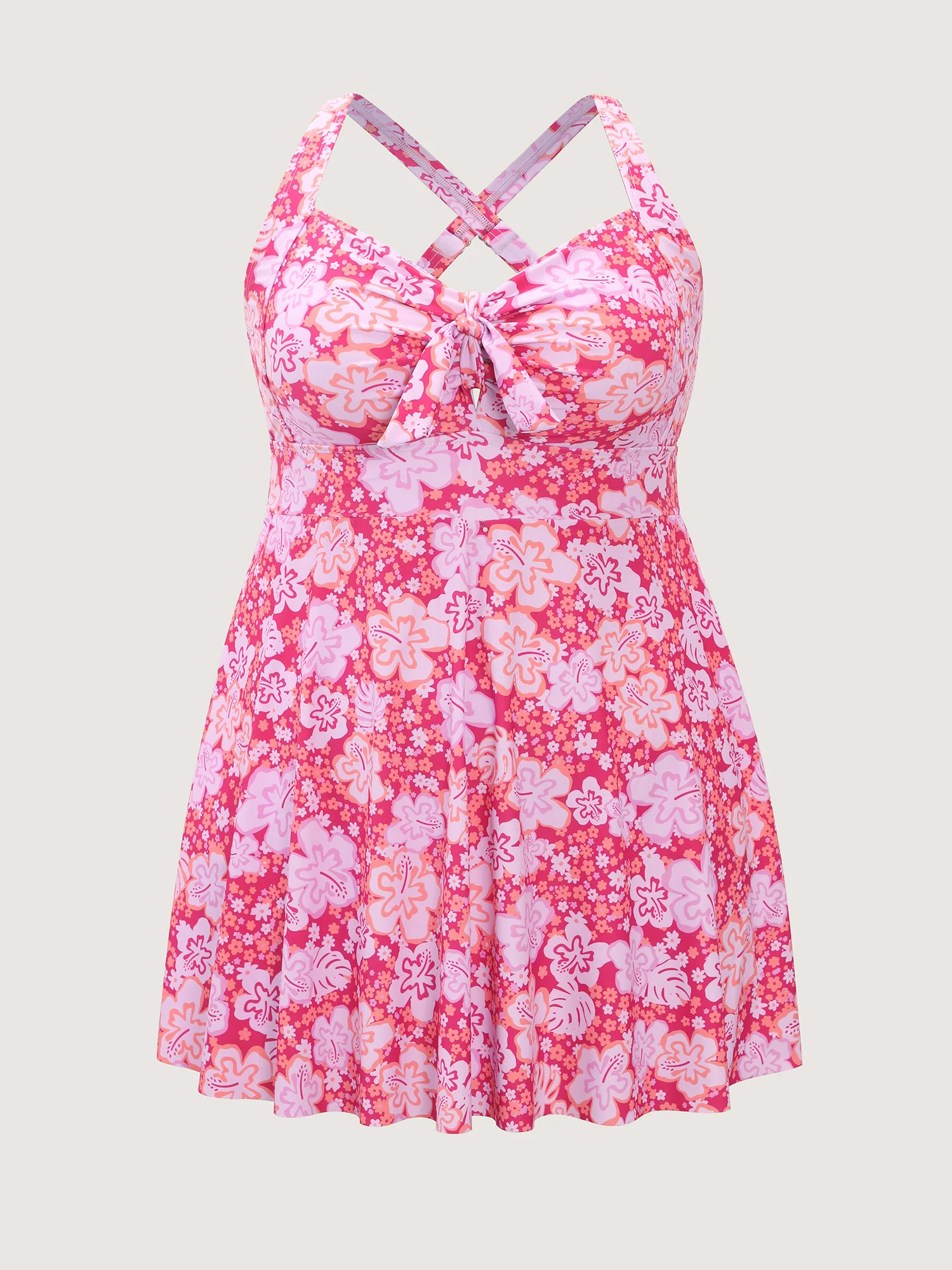 Paradise Floral Print Knotted Front Swim Dress - Image 7