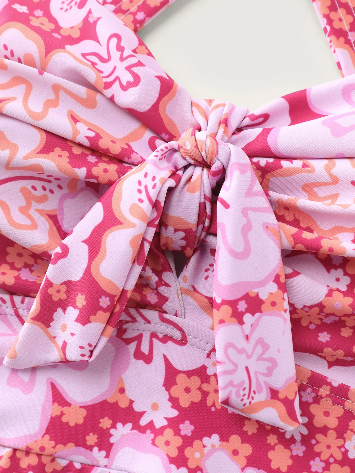 Paradise Floral Print Knotted Front Swim Dress - Image 9