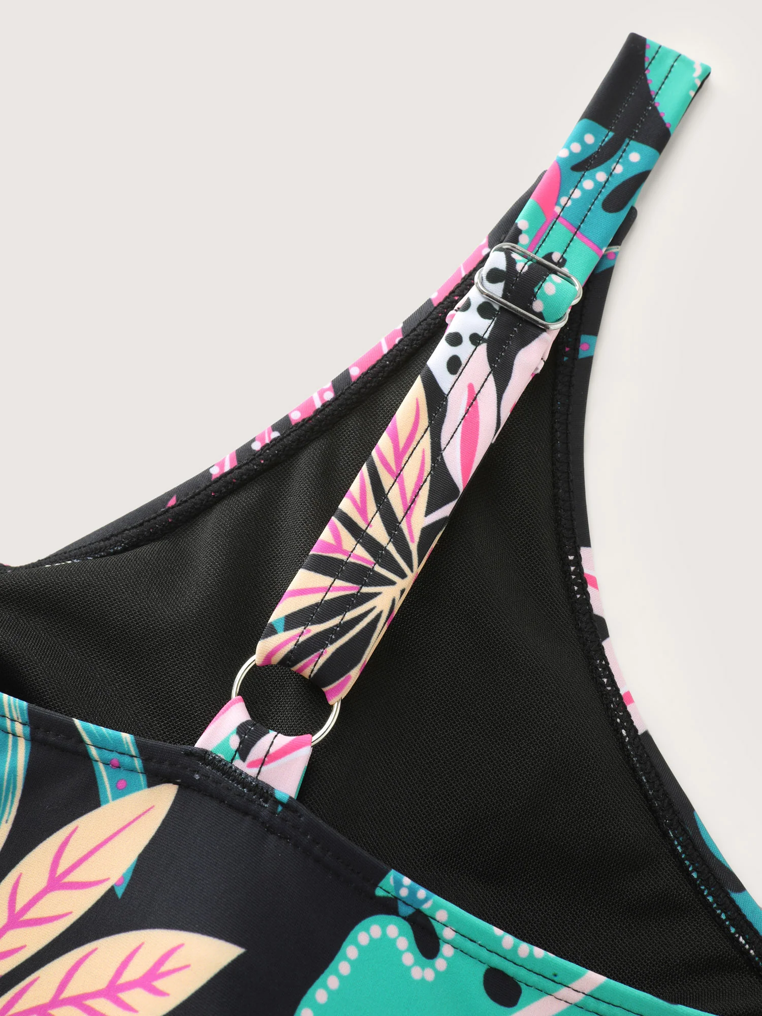 Playful Tropical Floral Print Pockets Swim Dress - Image 10