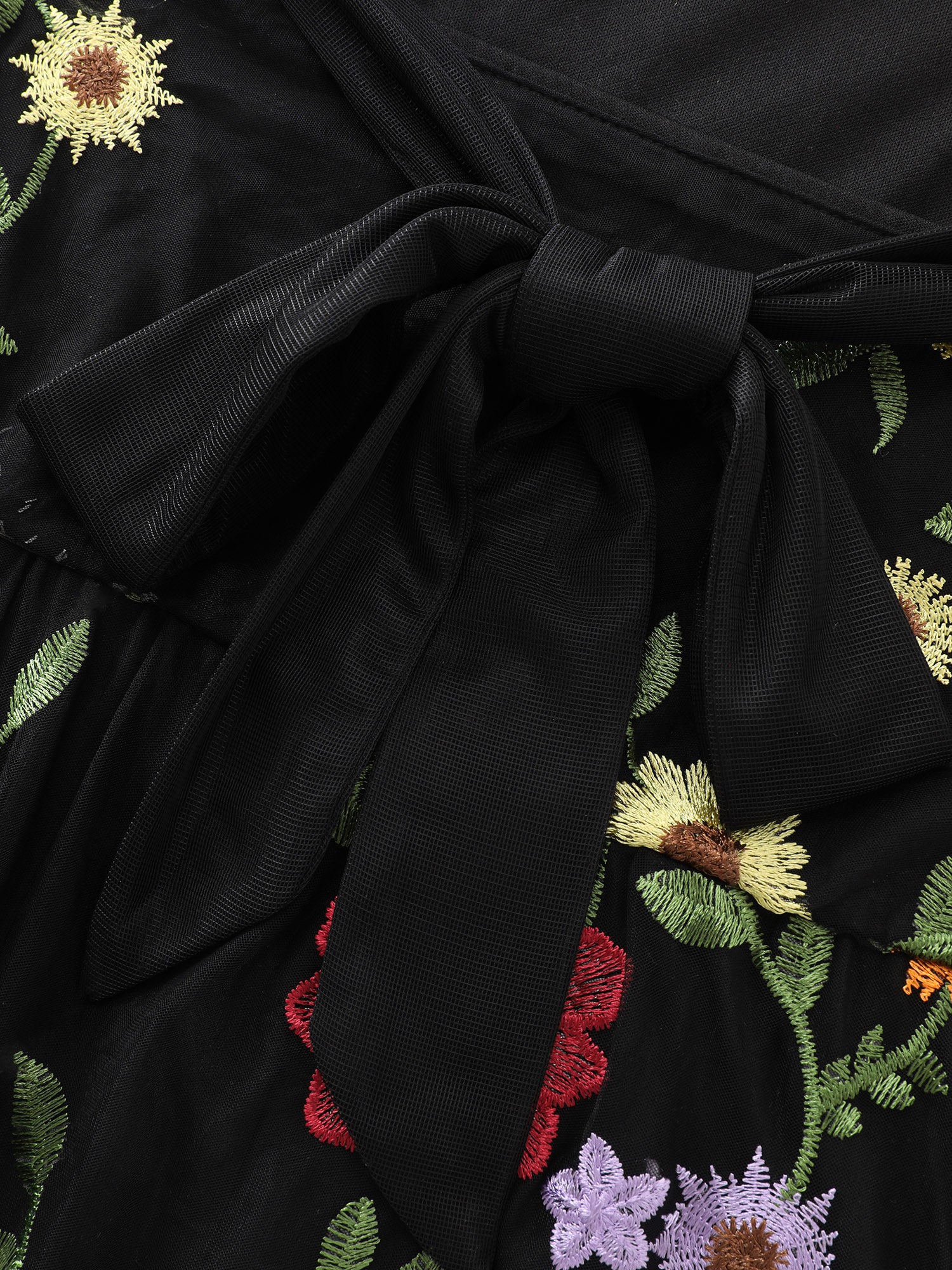 Pretty Florals Embroidered Mesh Maxi Dress - Image 7
