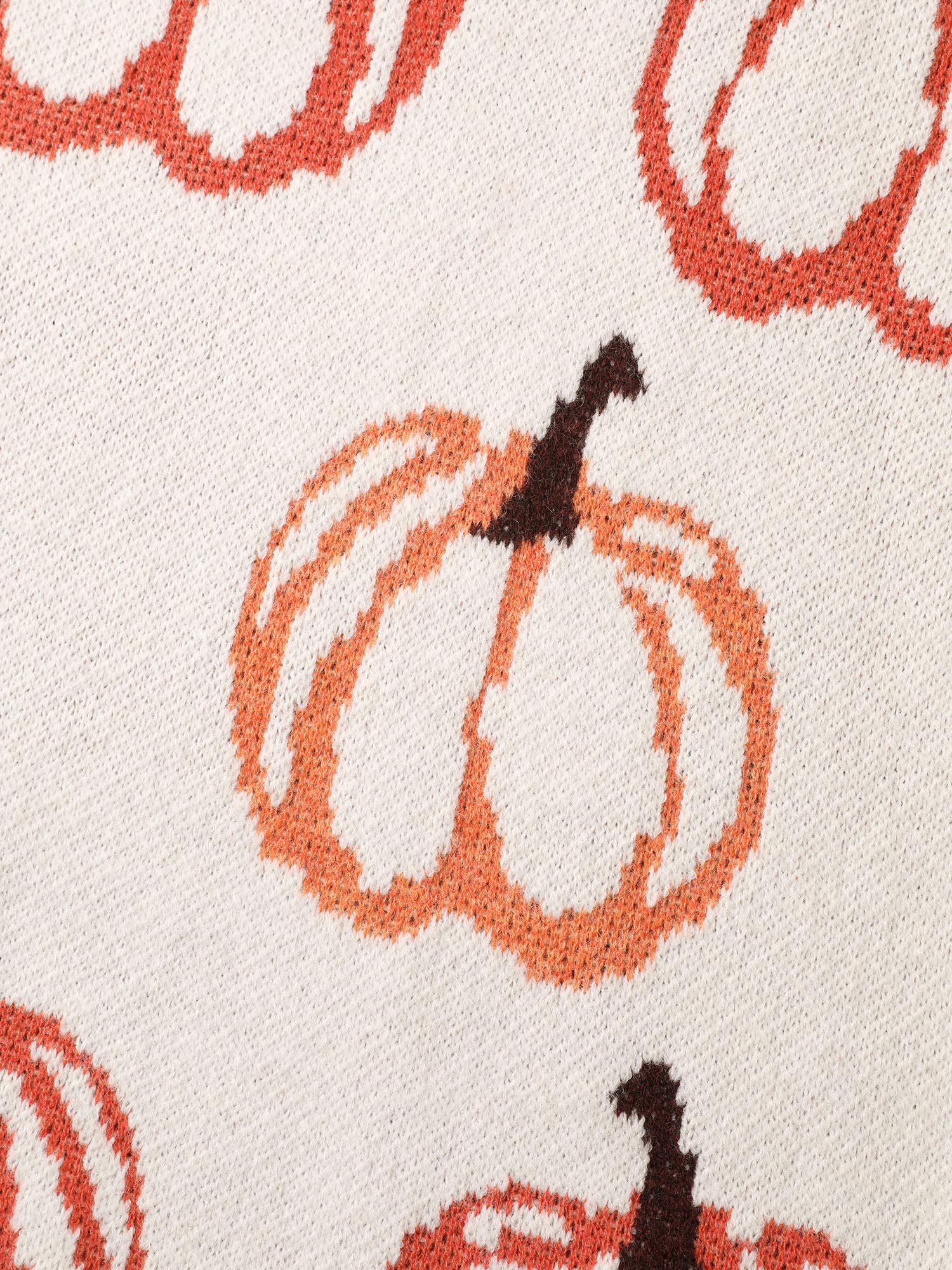 Pumpkin Patch Print Drop Shoulder Pullover - Image 5