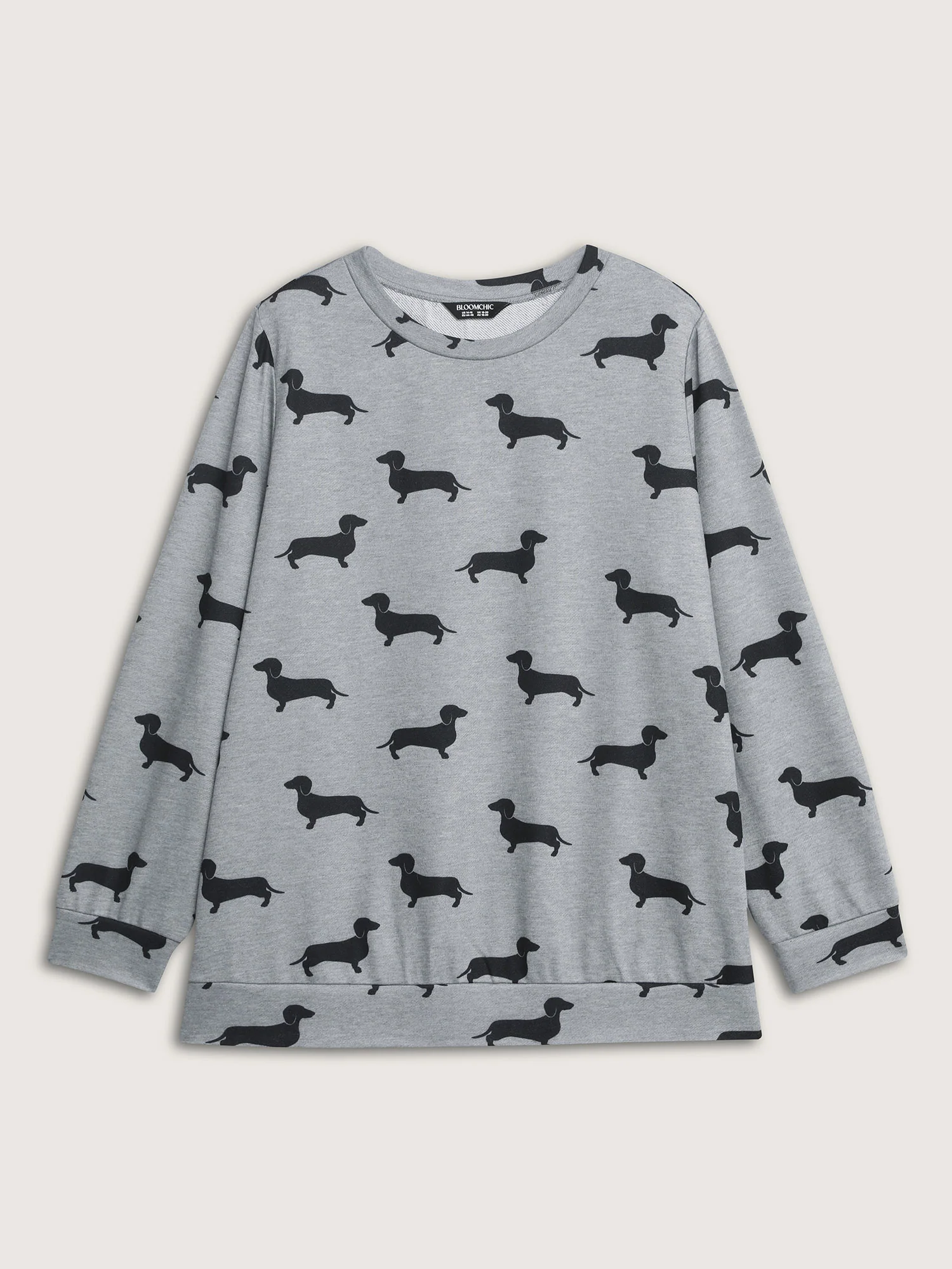 Puppy Print Round Neck Sweatshirt - Image 7